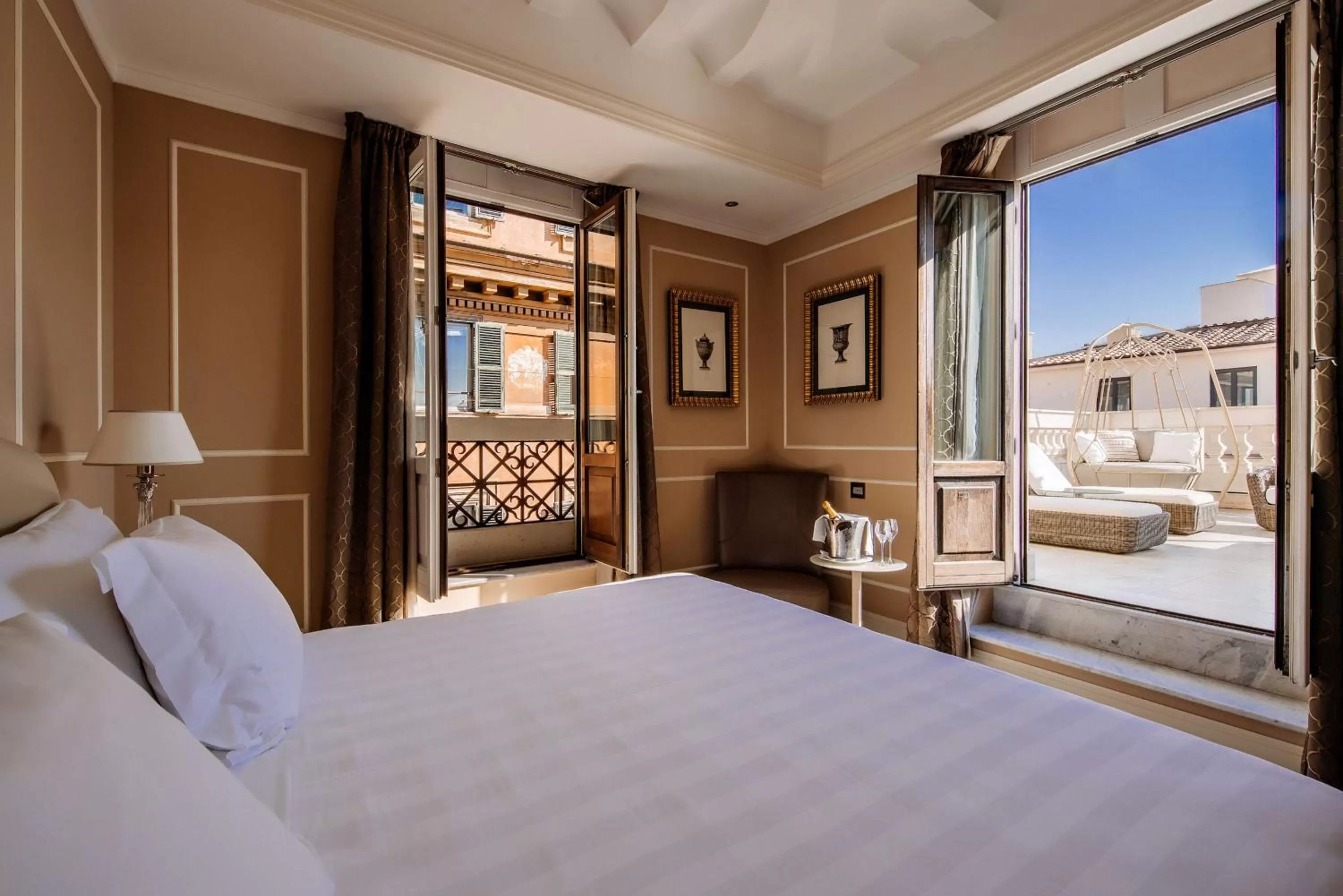 View (from property/room), Bed in Aleph Rome Hotel, Curio Collection By Hilton