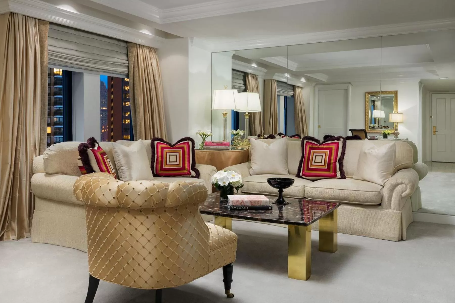 Seating area in The Michelangelo Hotel