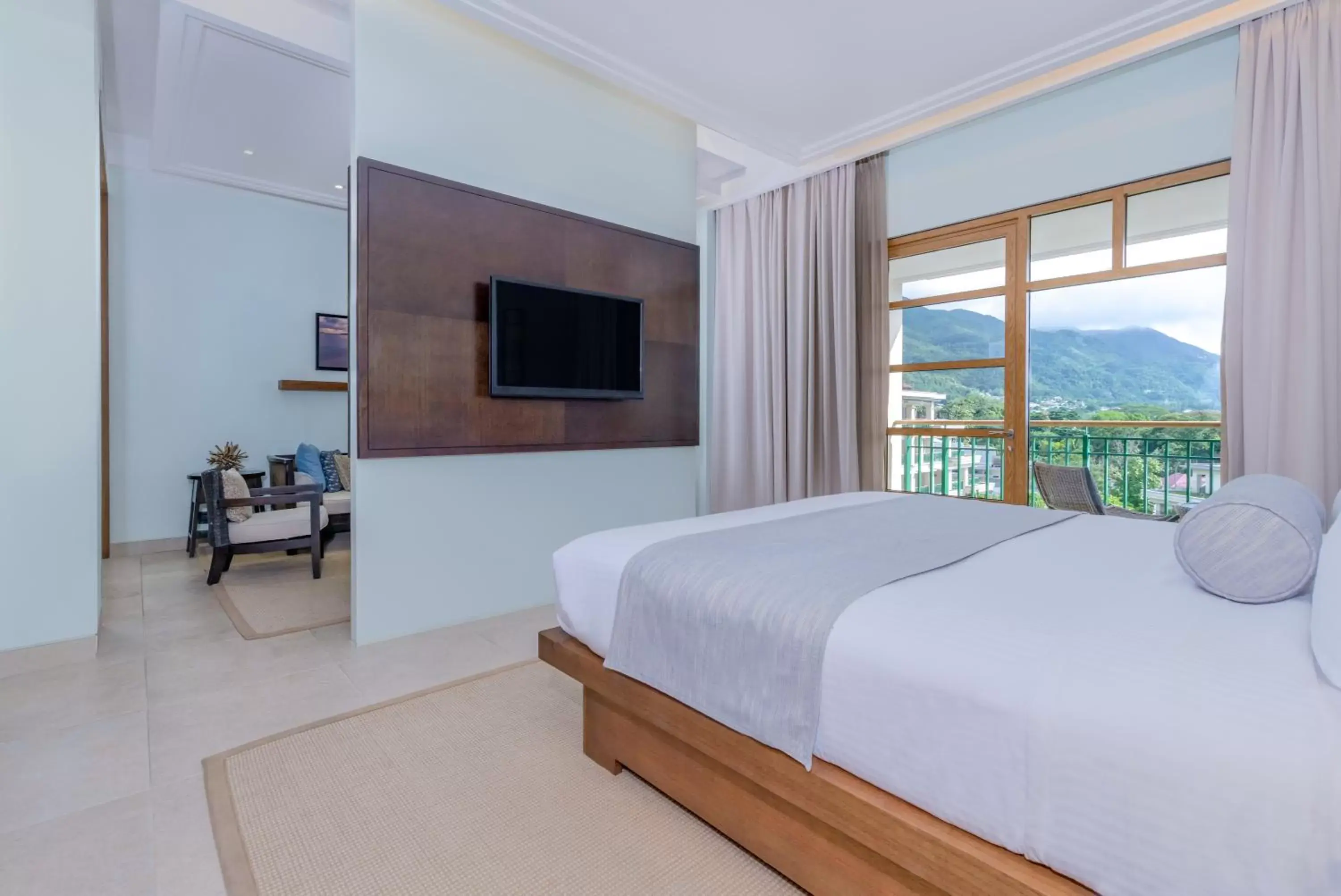 View (from property/room), Bed in Savoy Seychelles Resort & Spa View (from property/room), Bed in Savoy Seychelles Resort & Spa