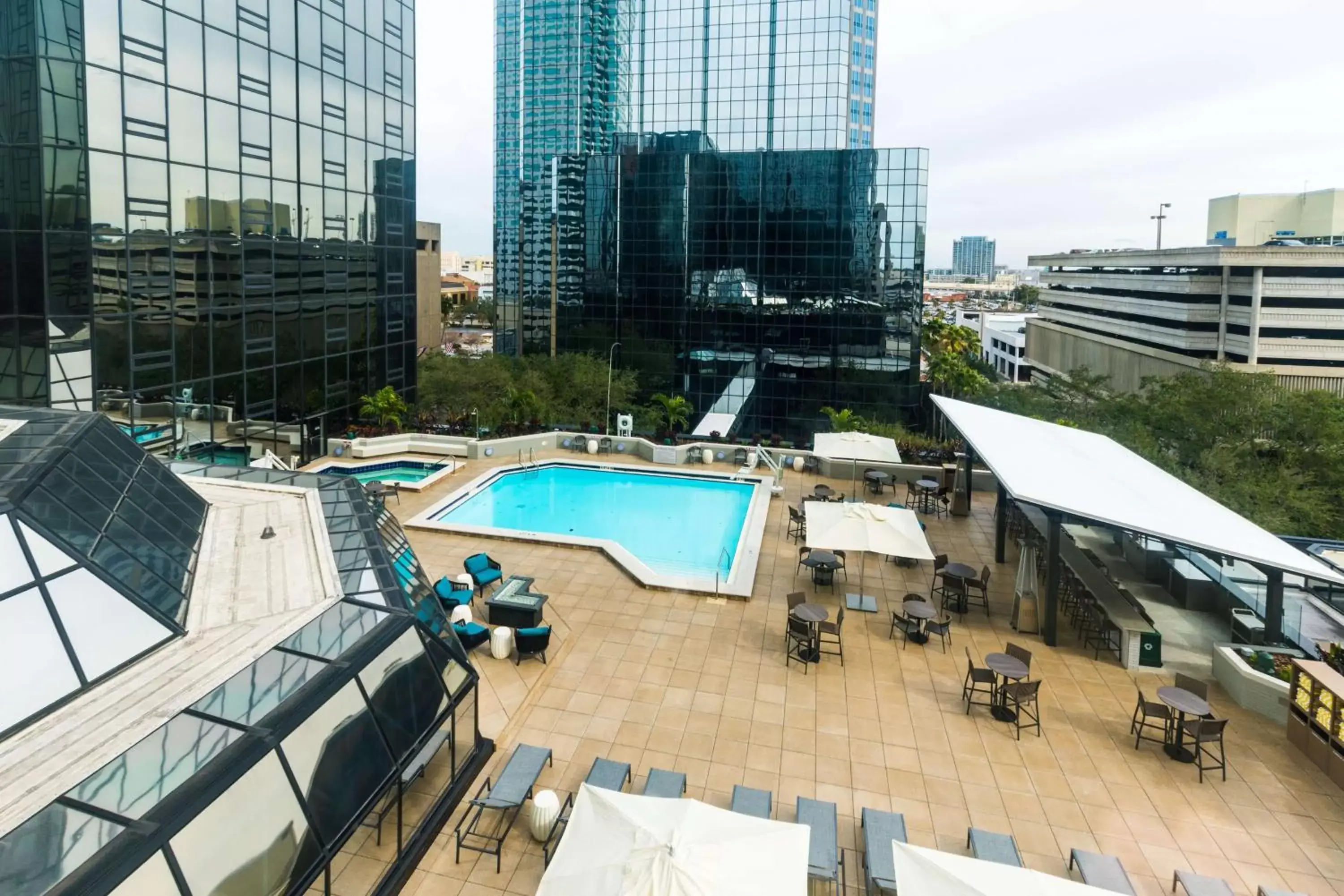 Pool View in Hilton Tampa Downtown