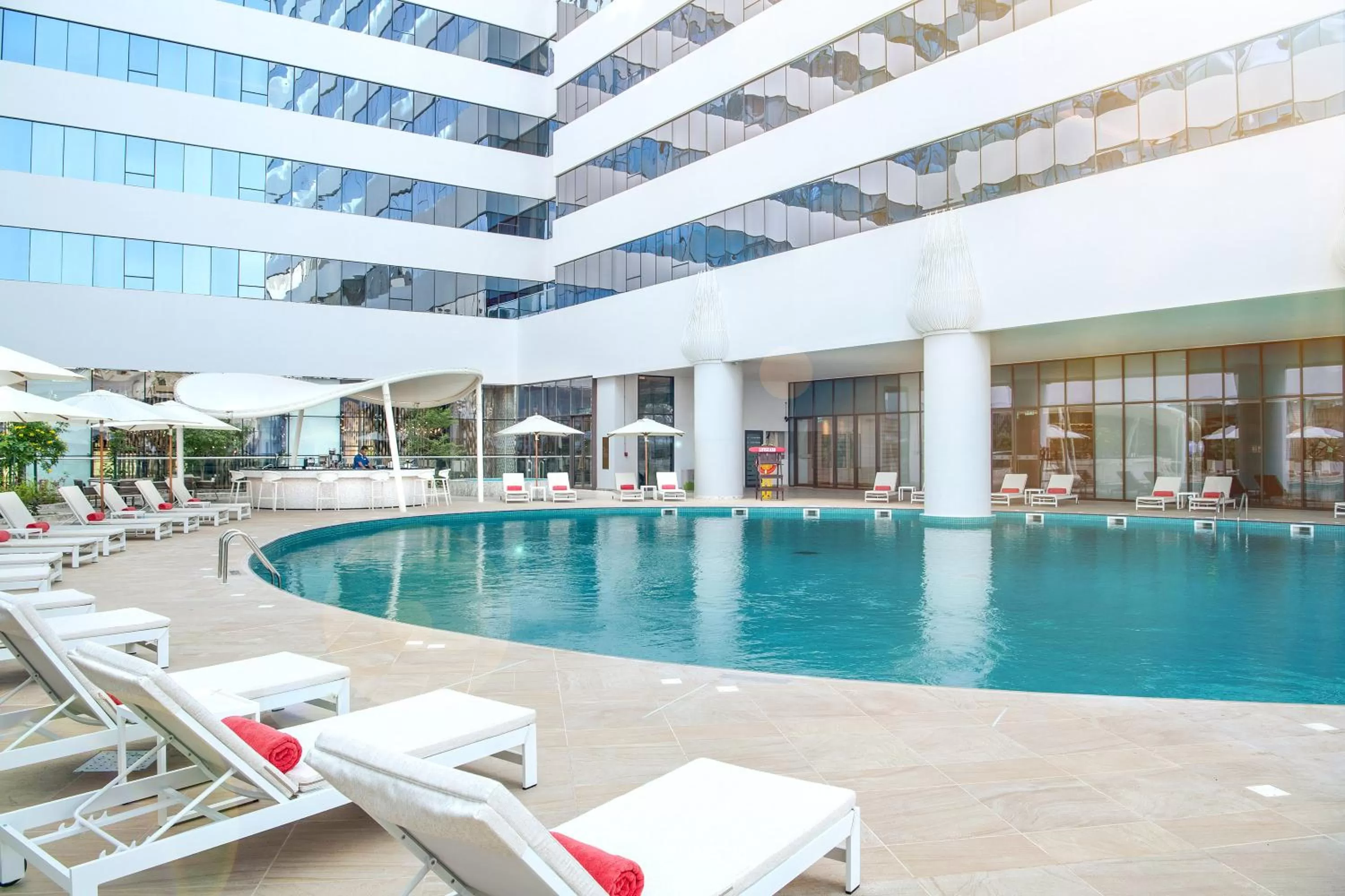 Swimming pool in Al Jaddaf Rotana Suite Hotel