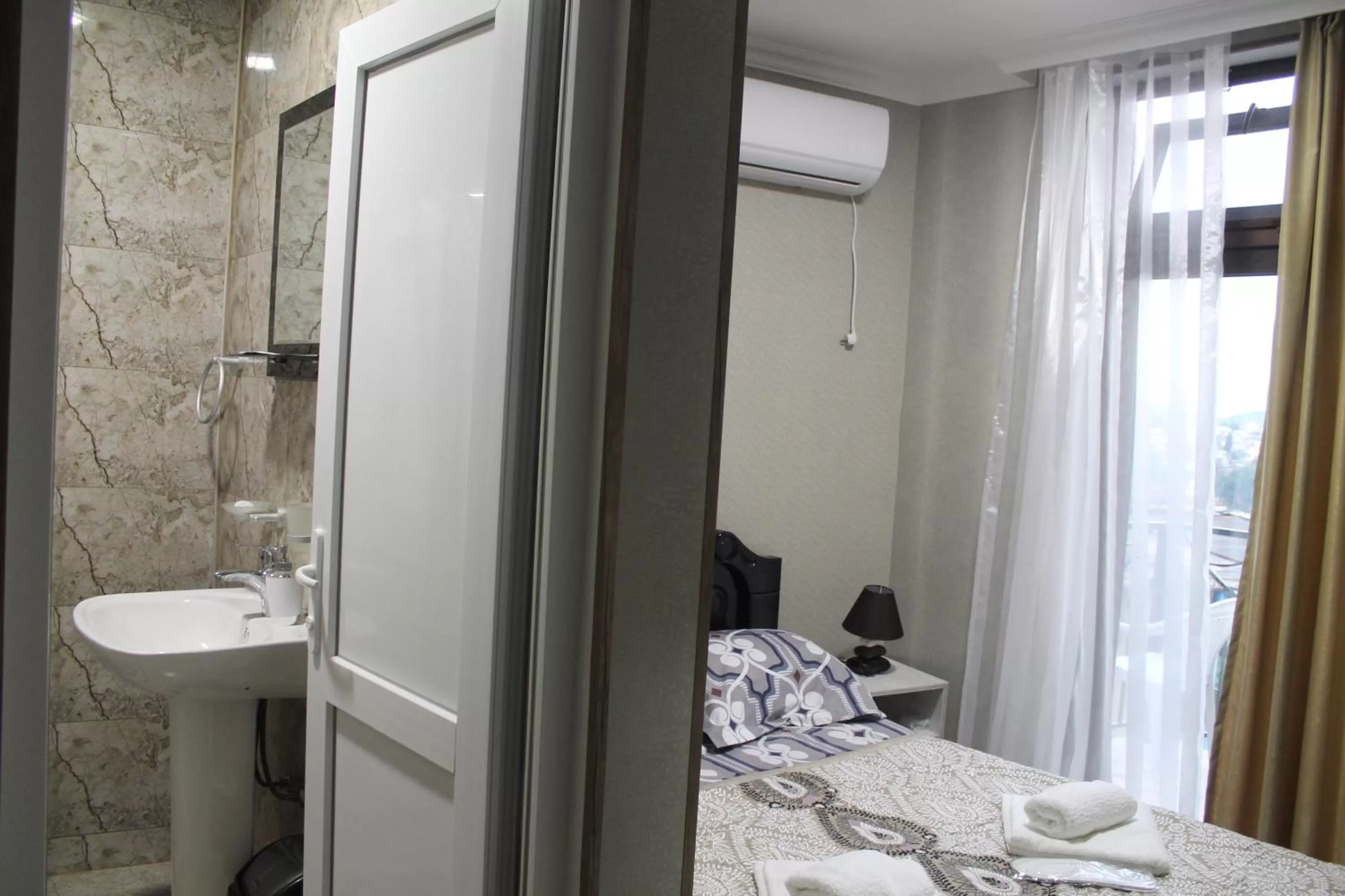 Bed in Hotel Tskhumi