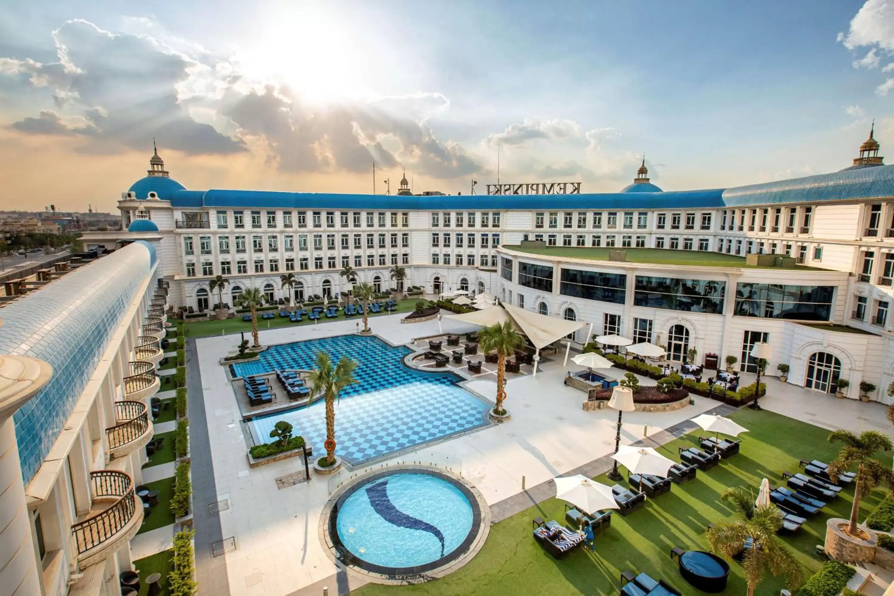 Pool view in Royal Maxim Palace Kempinski Cairo Pool view in Royal Maxim Palace Kempinski Cairo