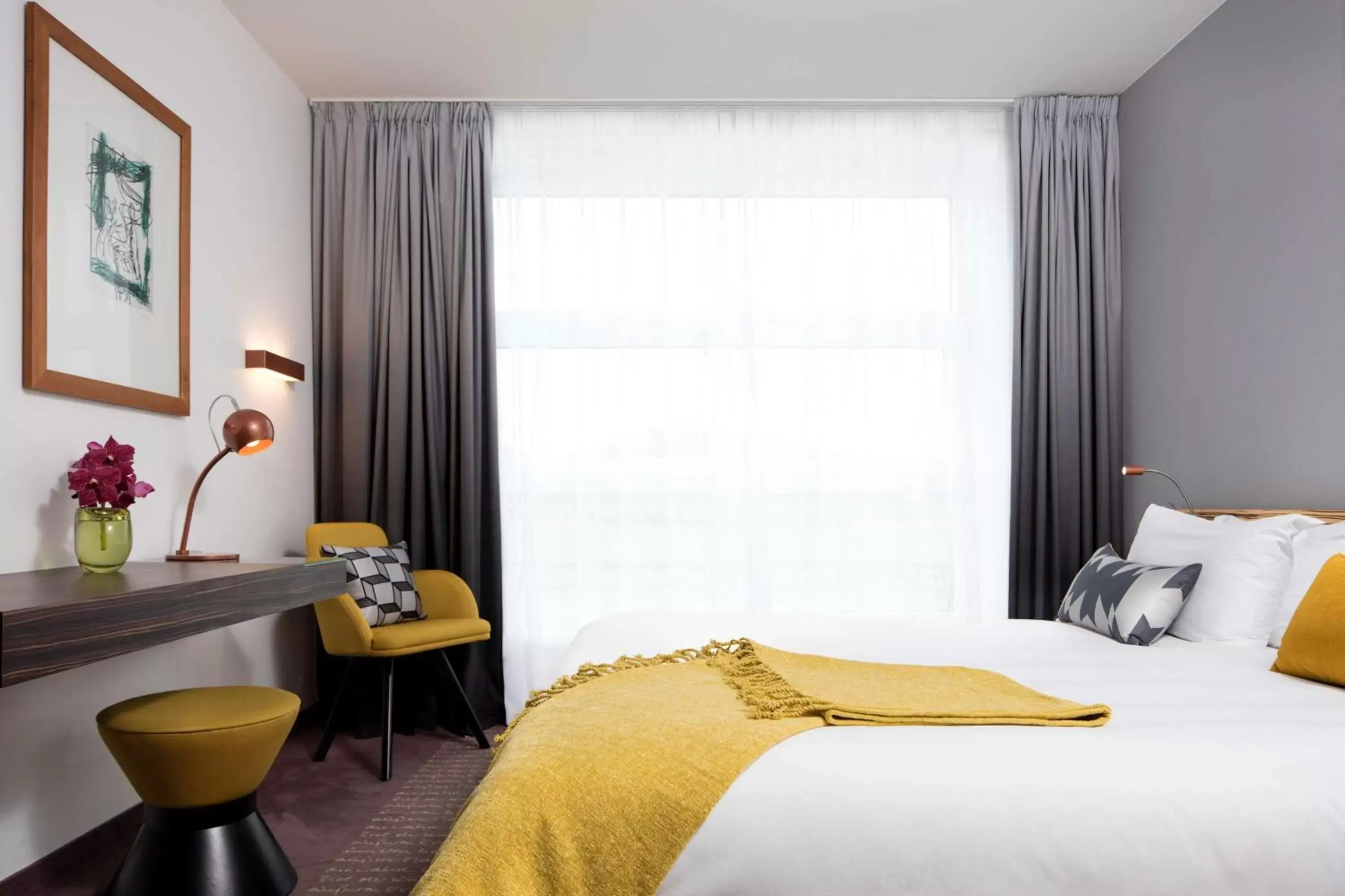 Bedroom, Bed in art'otel berlin mitte, Powered by Radisson Hotels