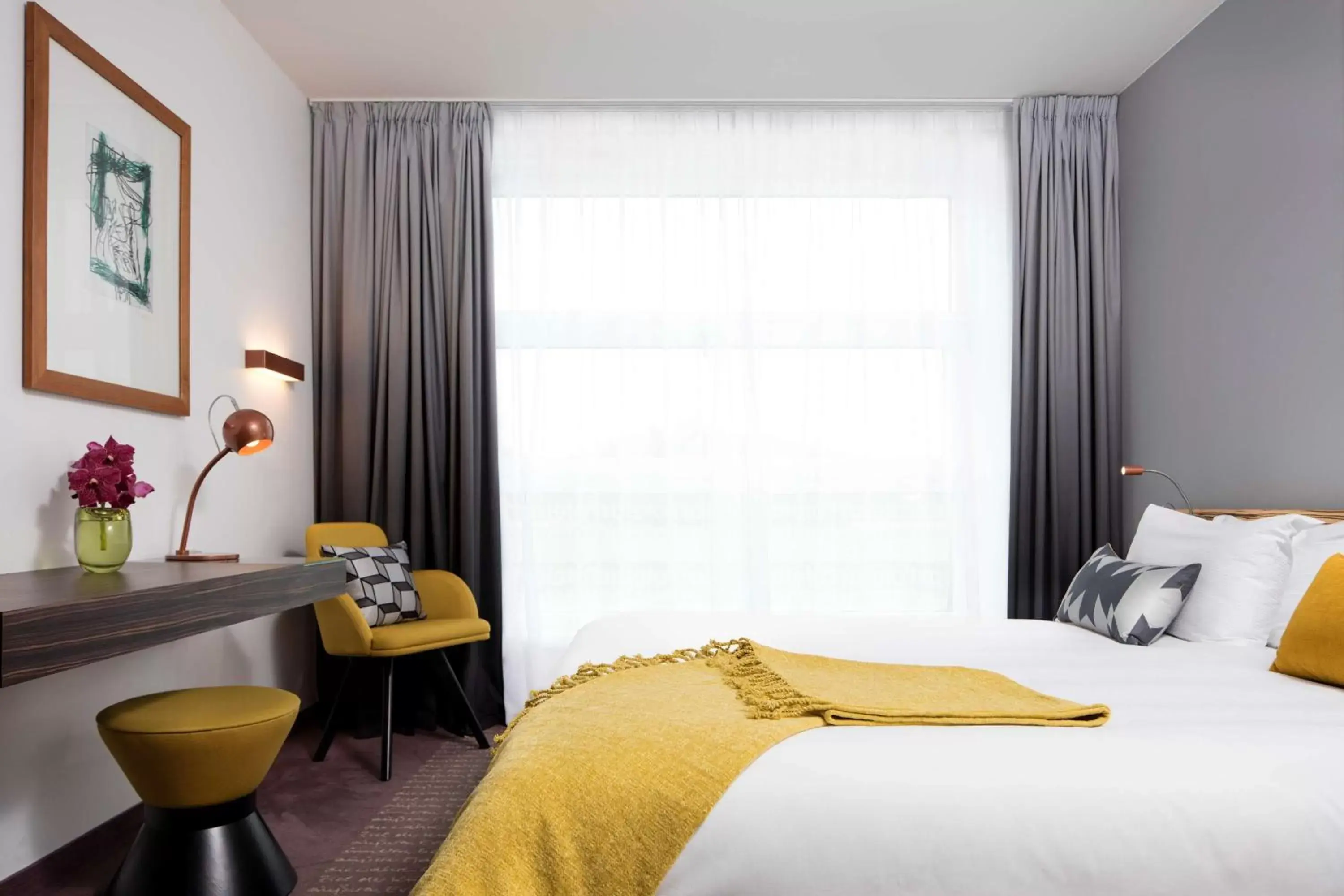 Bedroom, Bed in art'otel berlin mitte, Powered by Radisson Hotels Bedroom, Bed in art'otel berlin mitte, Powered by Radisson Hotels