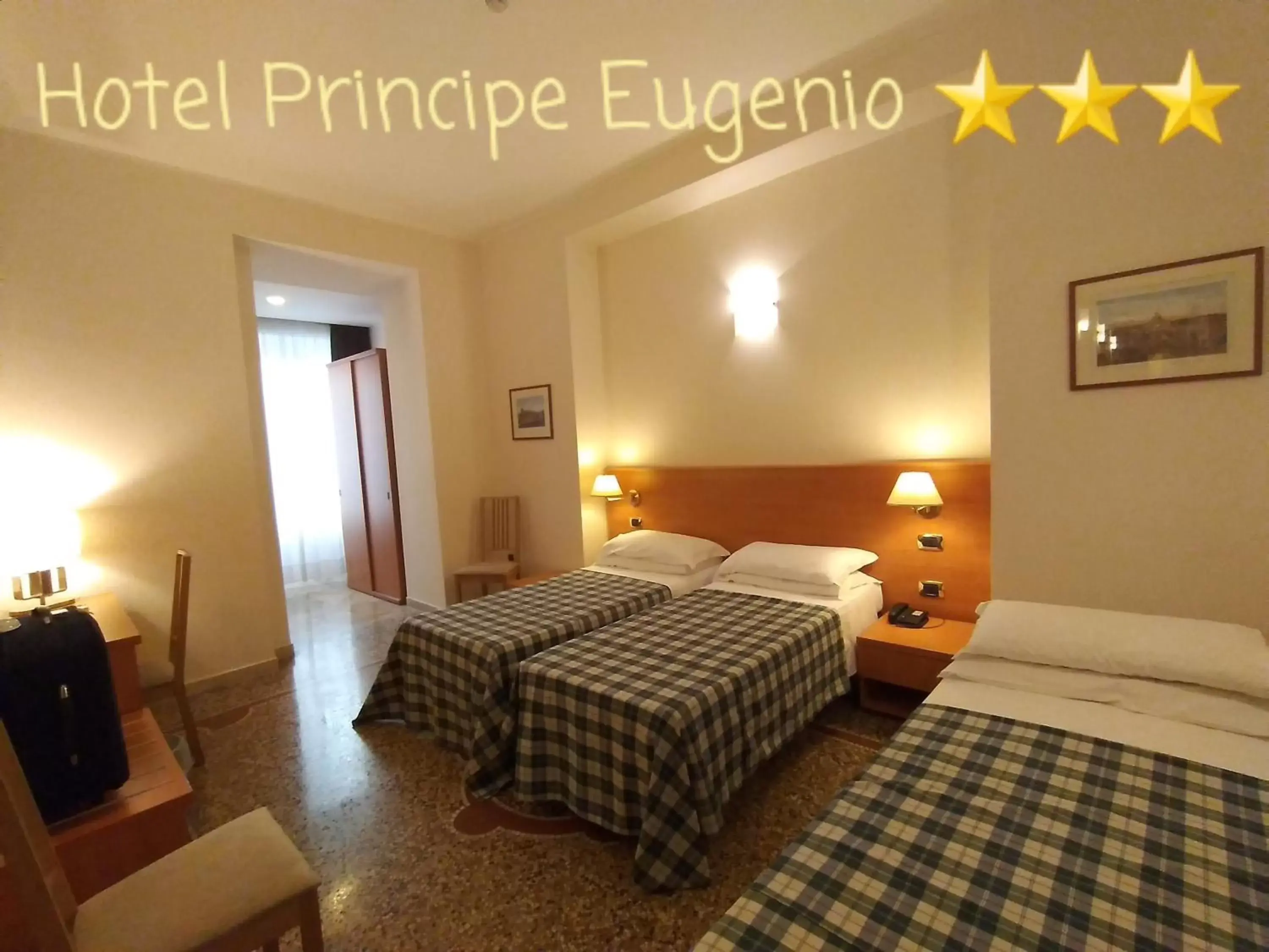 Bed in Hotel Principe Eugenio