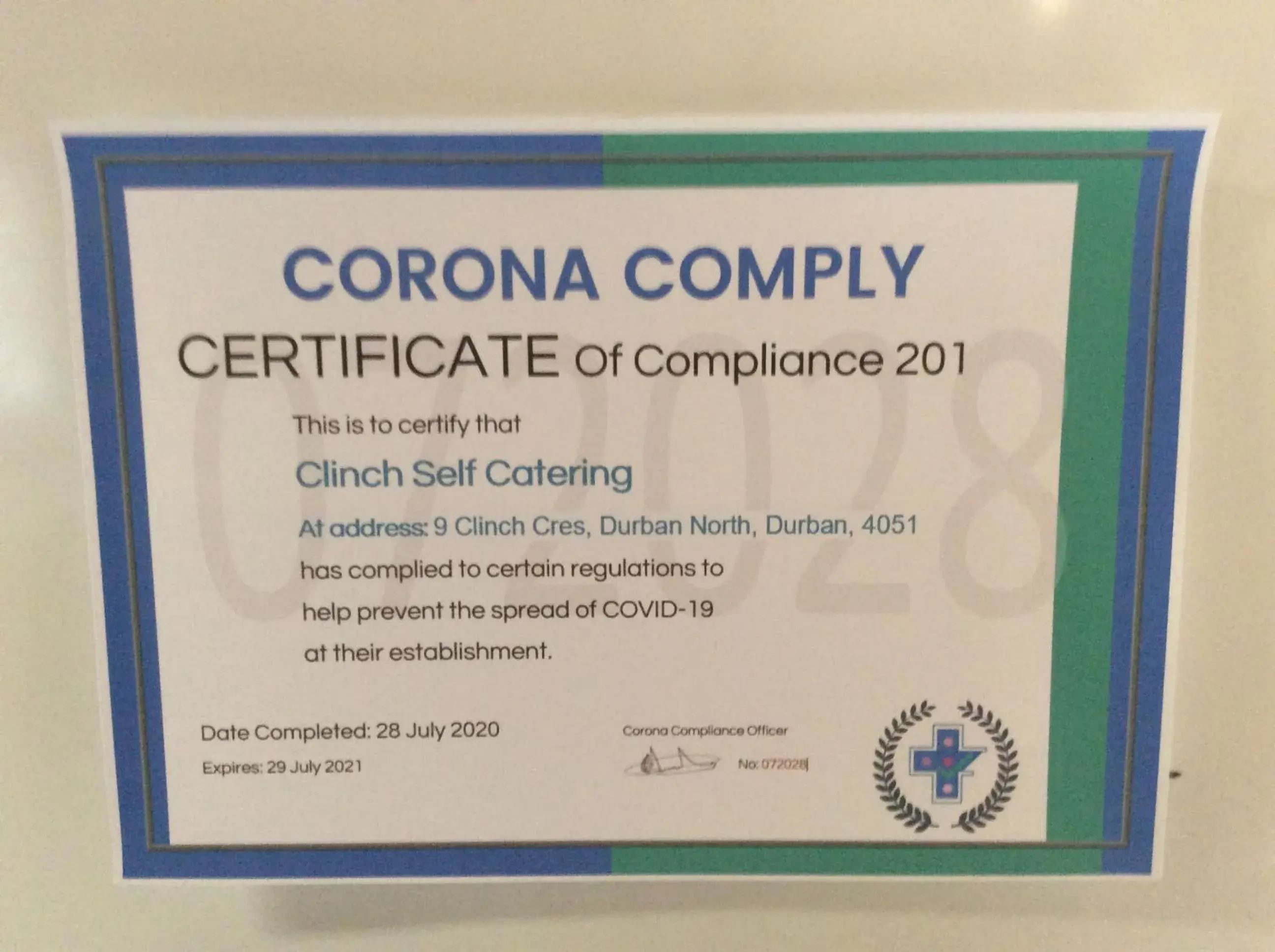 Certificate/Award in Clinch Self Catering