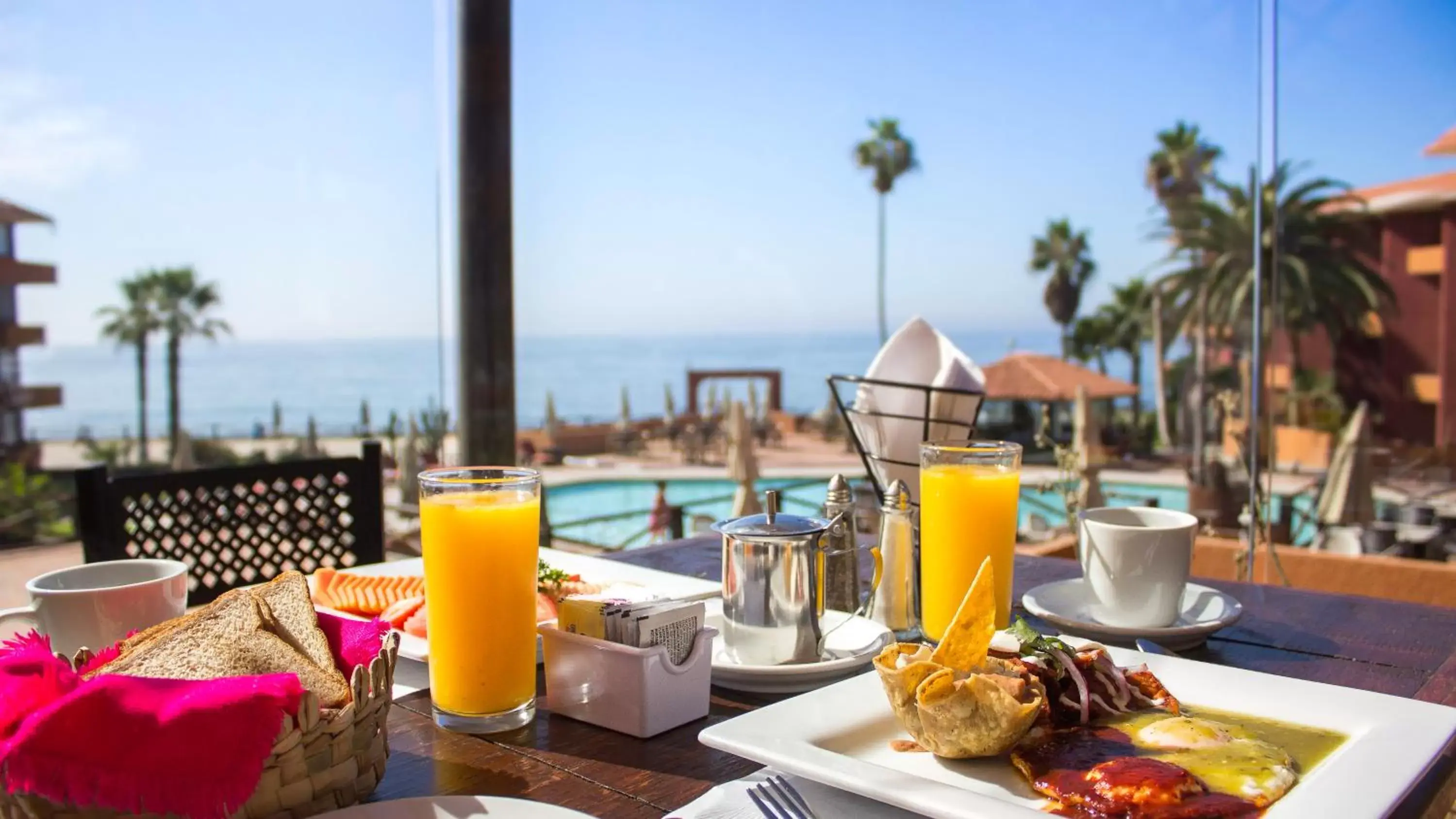 American breakfast in Puerto Nuevo Baja Hotel & Villas