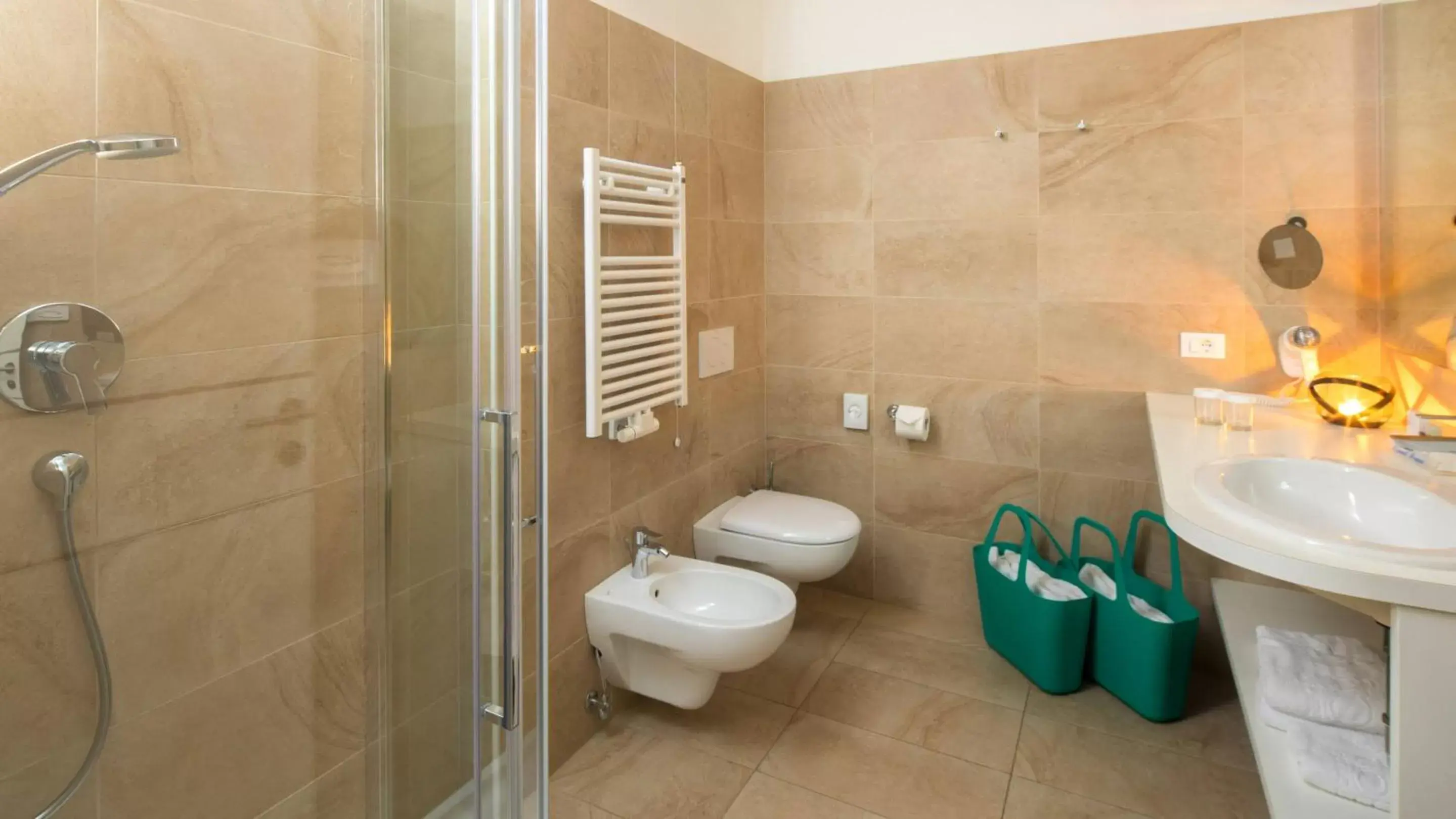 Shower, Bathroom in City Hotel Merano