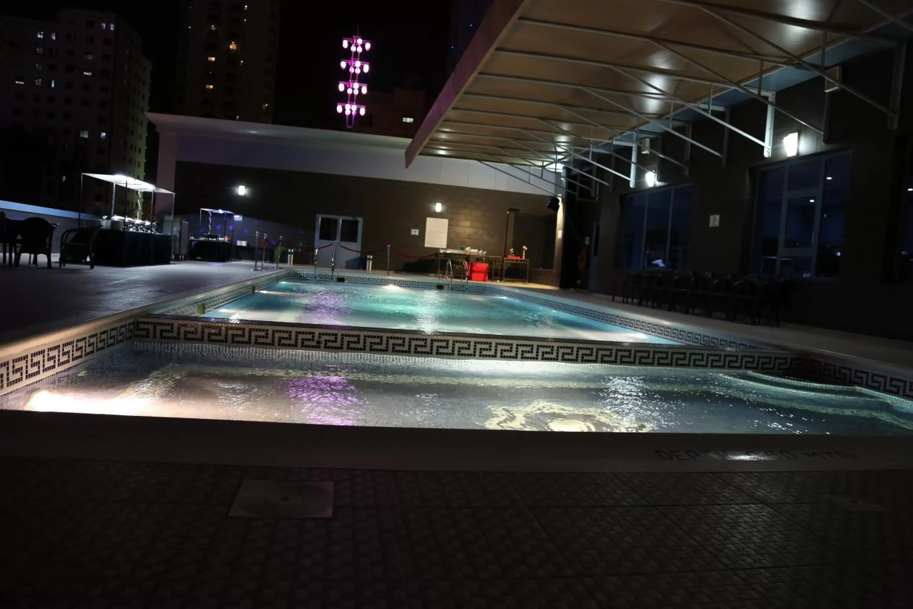 Night, Swimming Pool in The Olive Hotel, Juffair