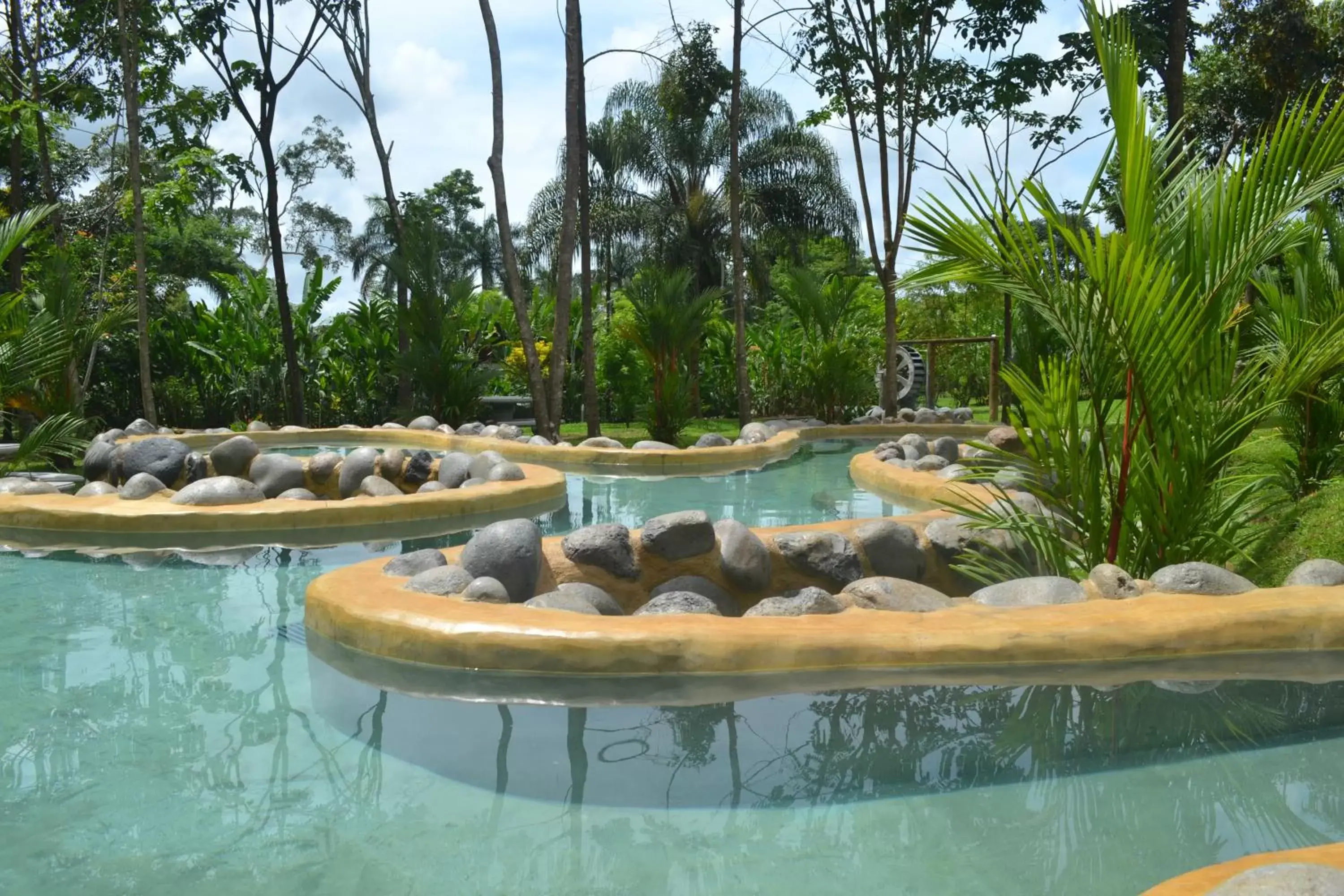 Hot Spring Bath, Garden in Volcano Lodge, Hotel & Thermal Experience