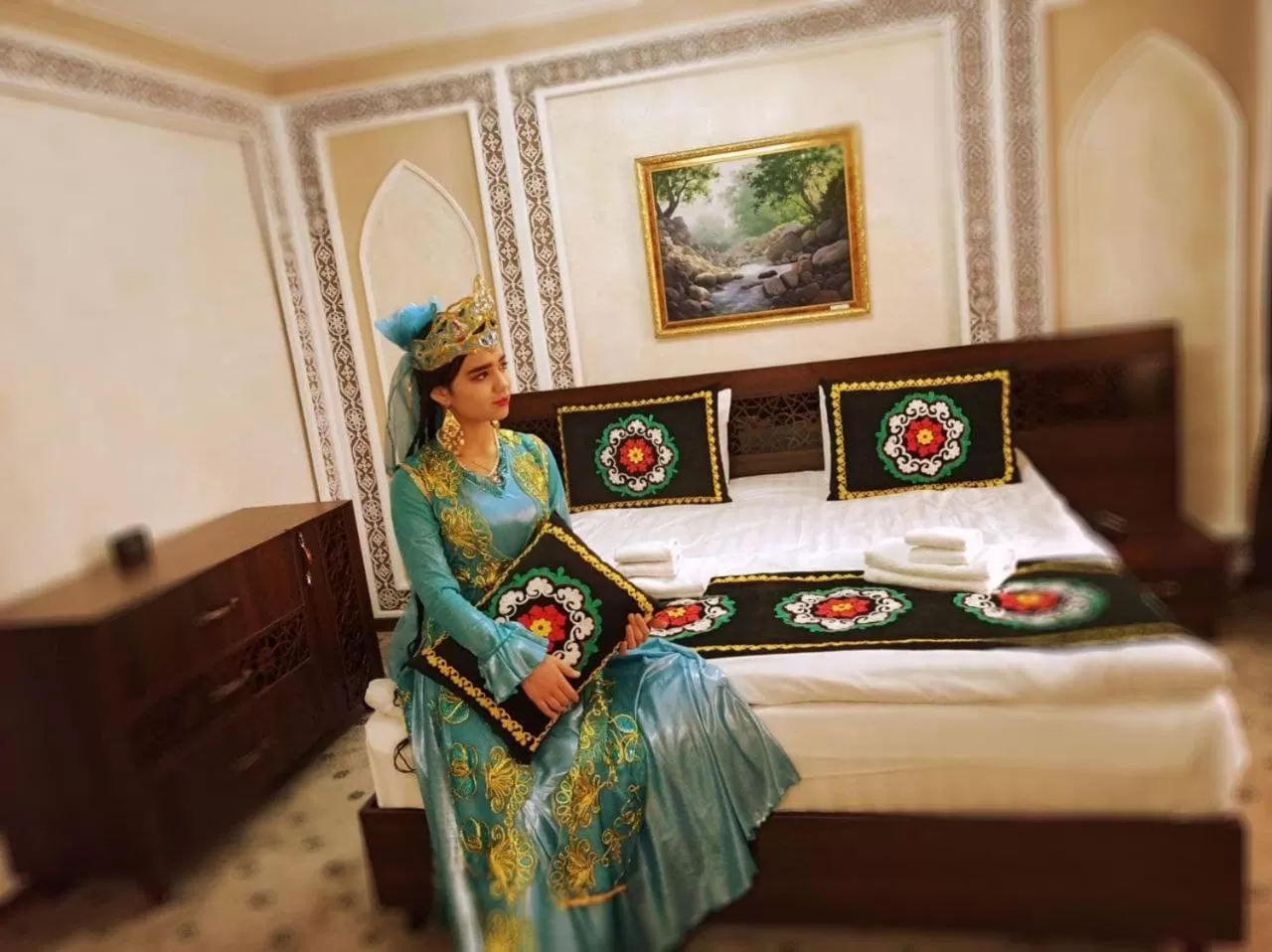 People, Bed in Sugdiyon Hotel