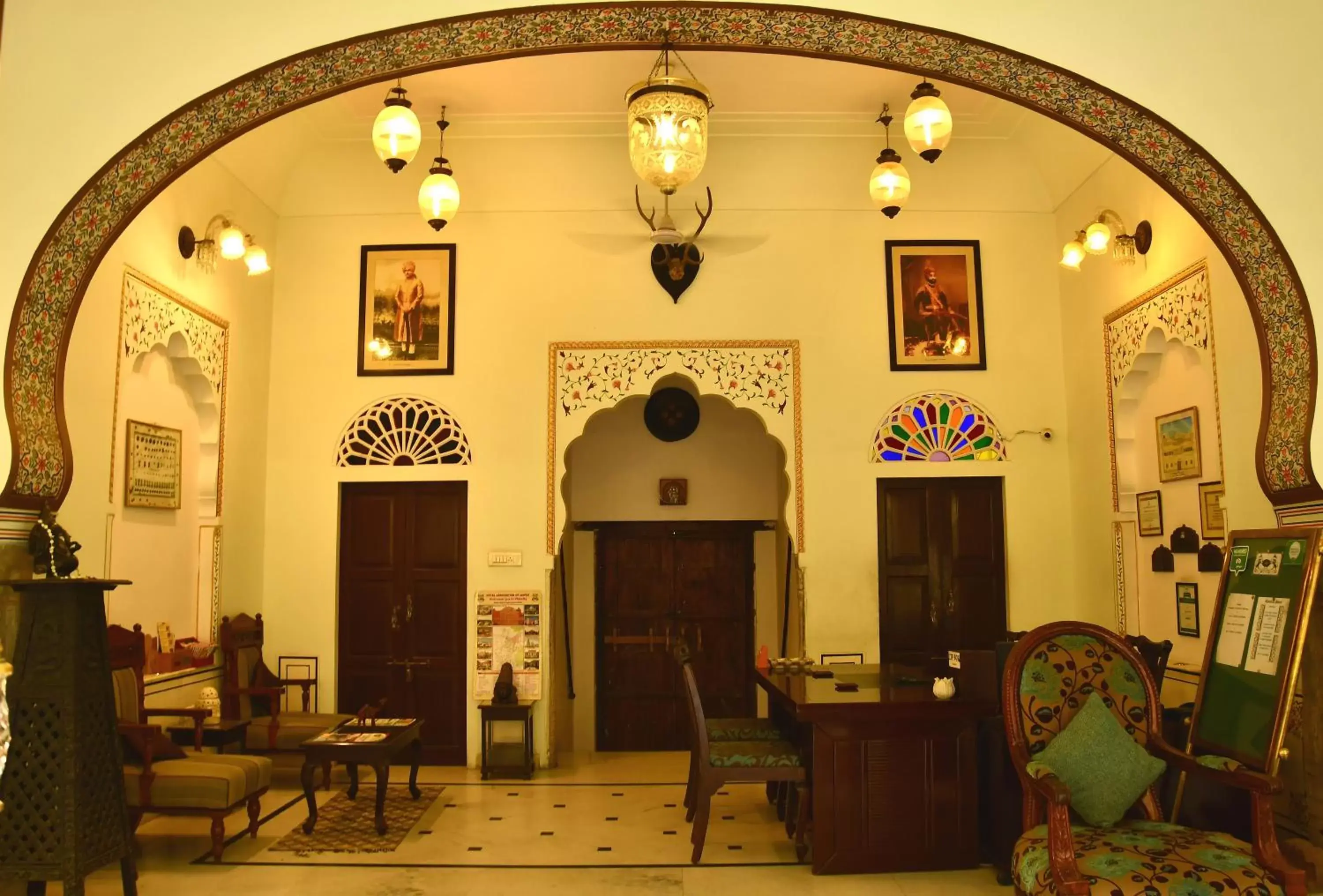 Lobby or reception in Khandela Haveli - a Boutique Heritage Hotel