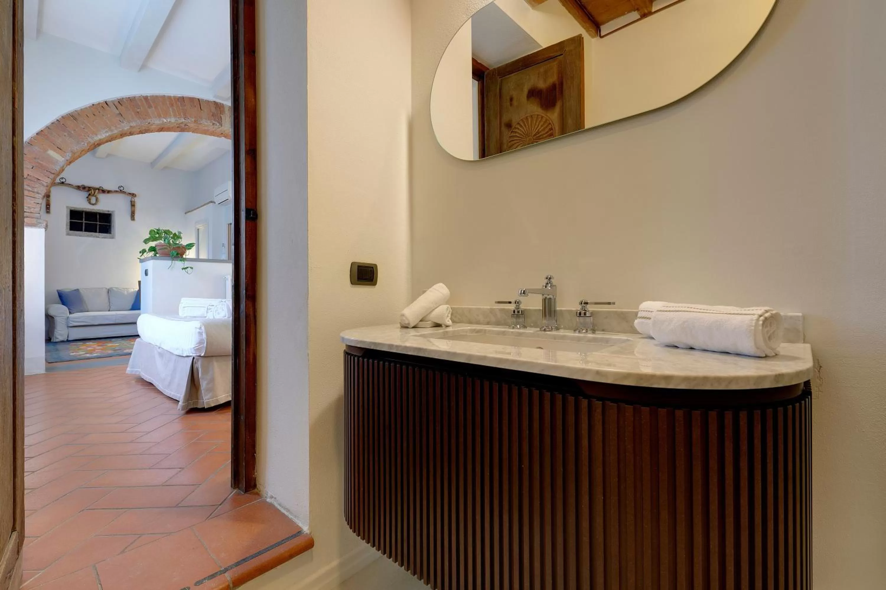 Bathroom, Bed in Terre di Baccio