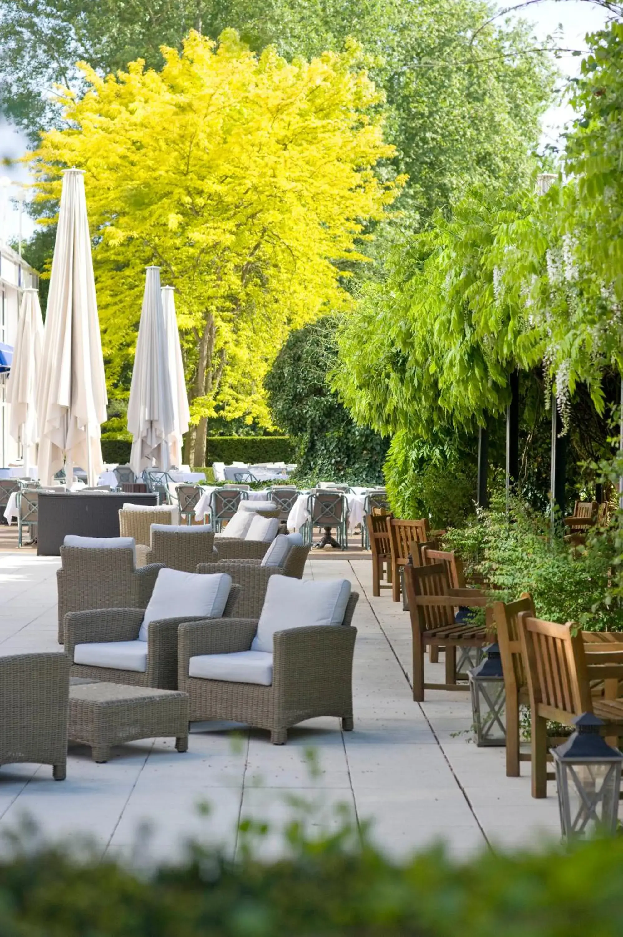 Patio in Vichy Spa Hotel Les Celestins