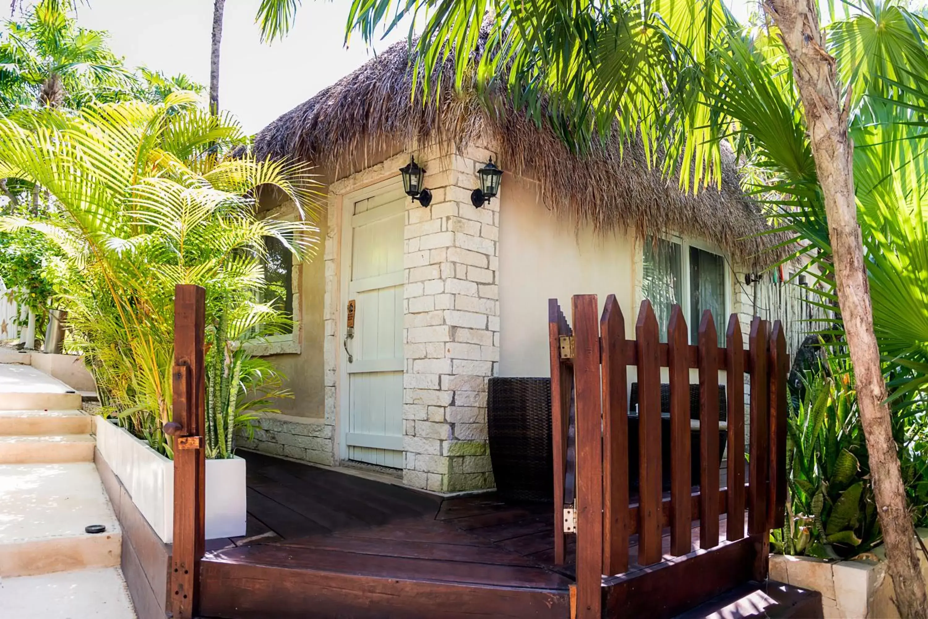 Facade/entrance in Villa Las Estrellas Tulum - located at the party zone