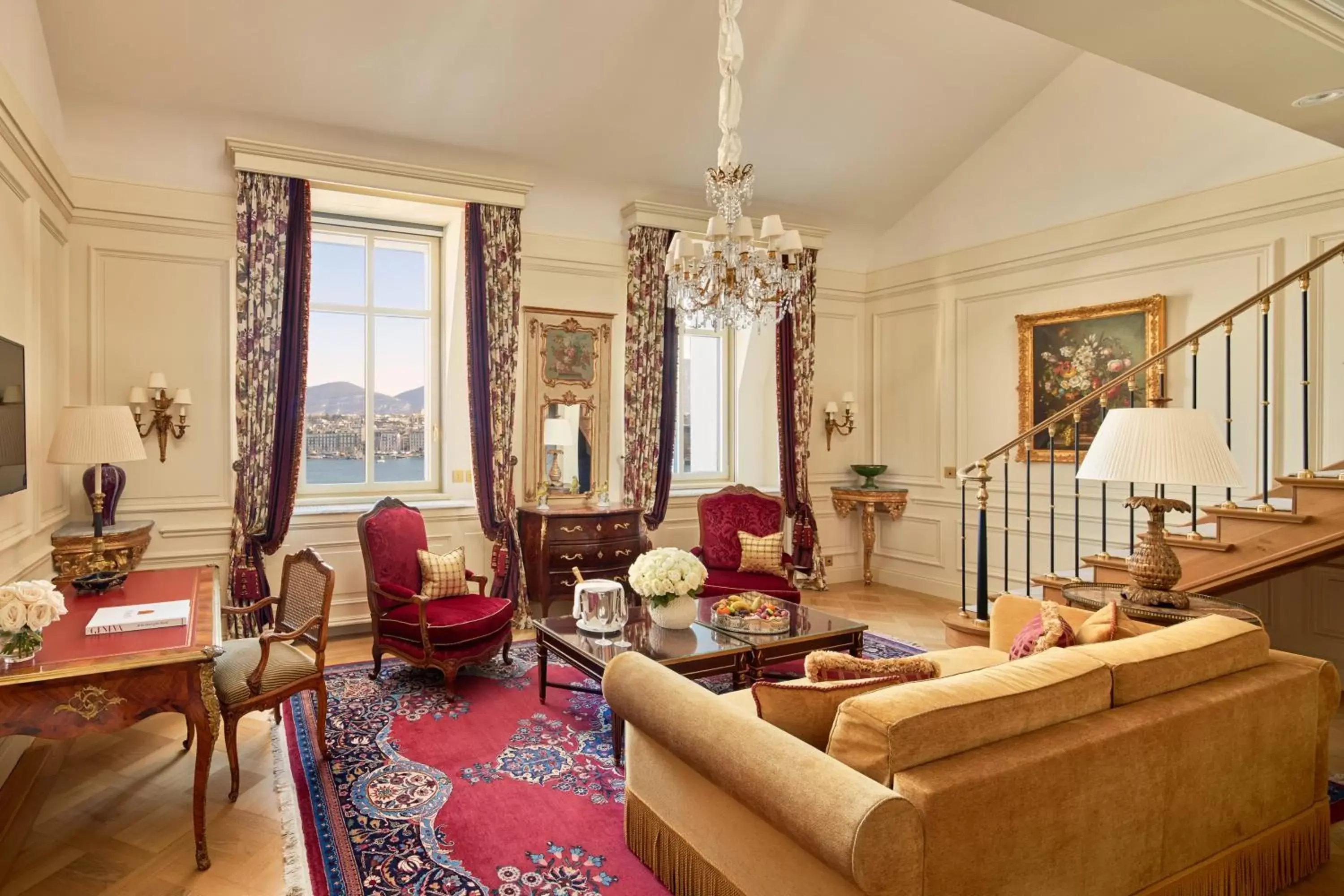 Living room, Seating Area in Beau-Rivage Genève