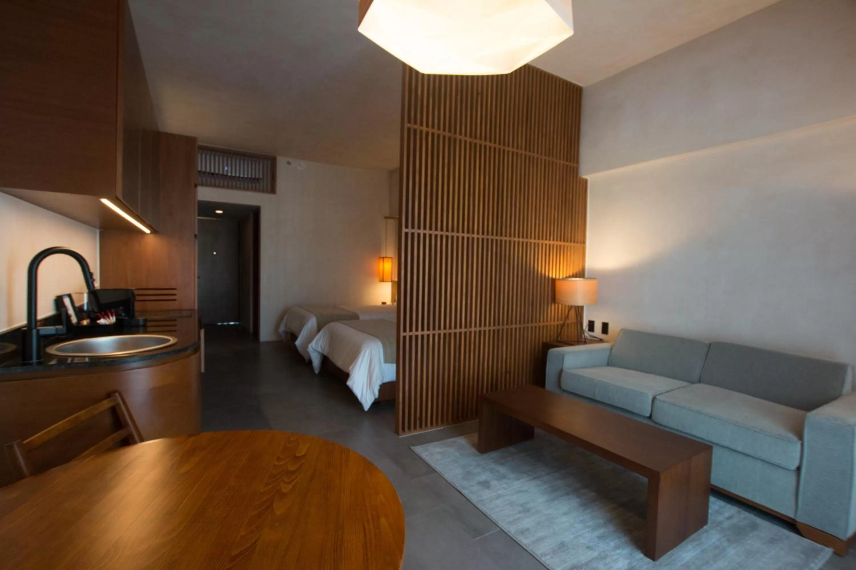 Living room, Bed in Hive Cancun by G Hotels