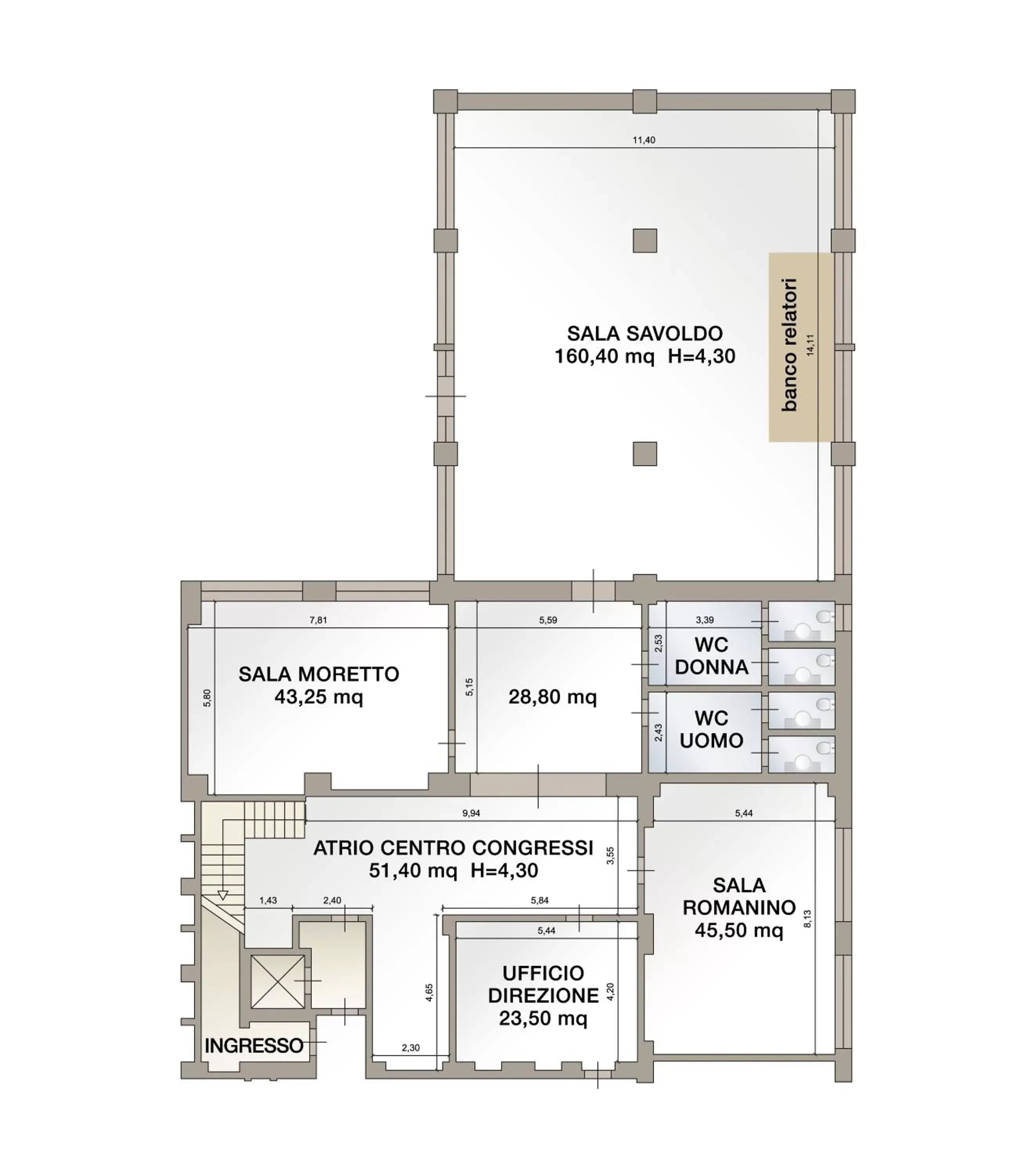 Business facilities, Floor Plan in Hotel Vittoria