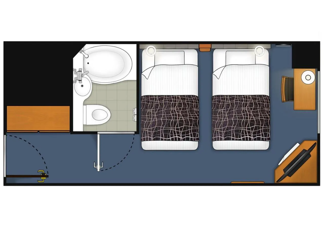 Floor plan, Bed in APA Hotel Kyoto Gion Excellent
