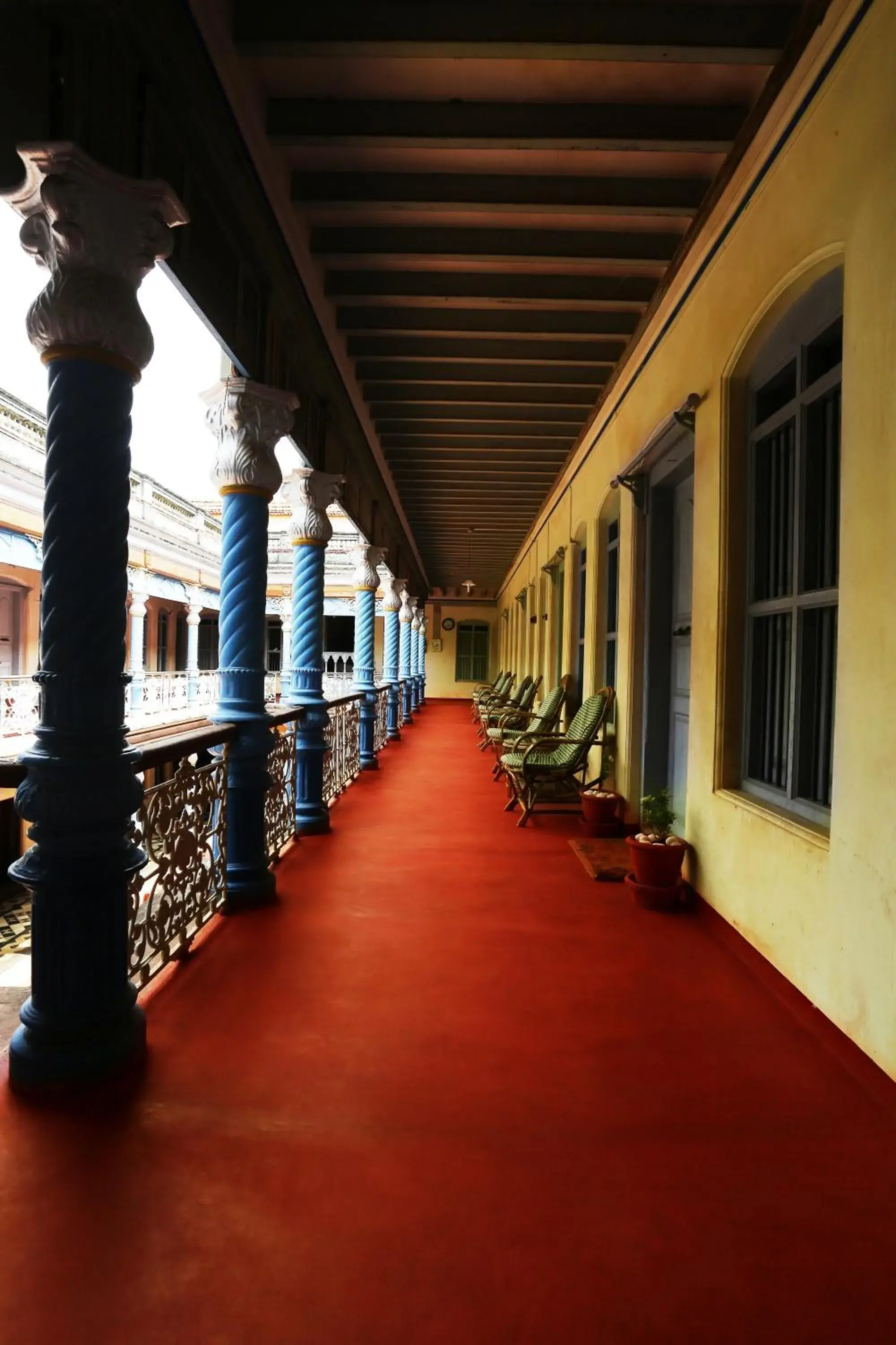 Patio/Outdoor Area in Chettinadu Mansion – An Authentic Heritage Palace