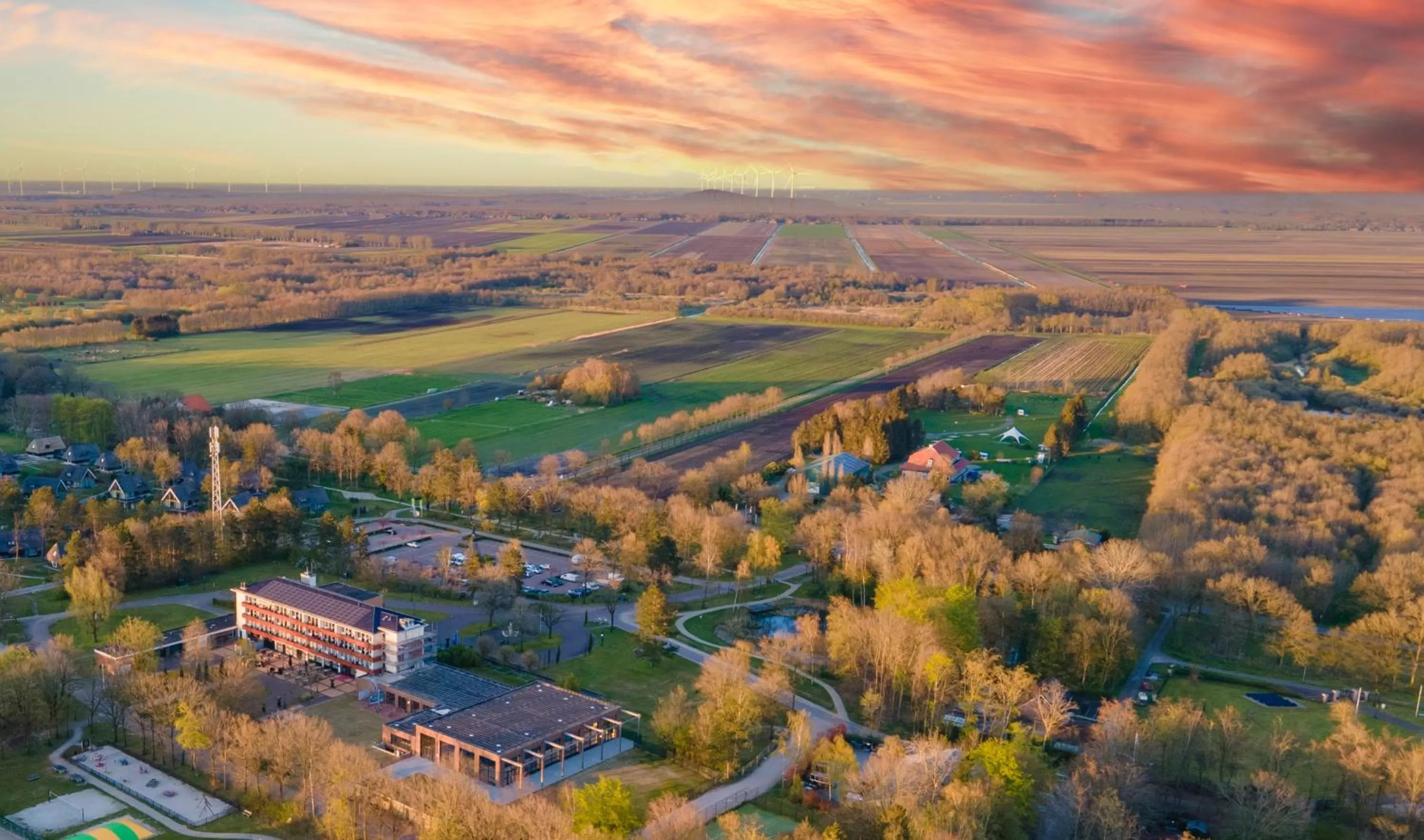 Bird's eye view in Fletcher Familiehotel De Hunzebergen