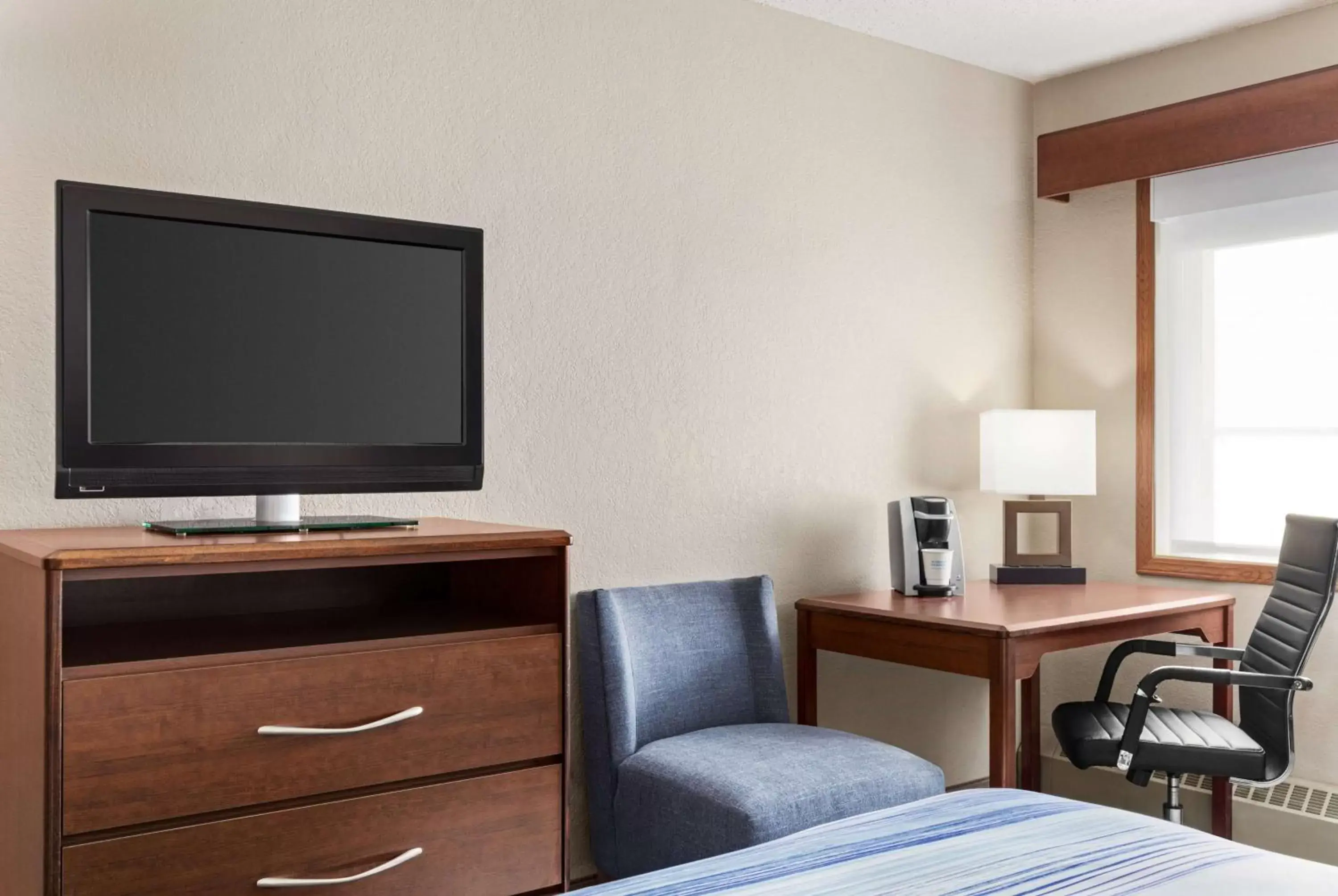 Bed, TV/Entertainment Center in AmericInn by Wyndham Roseau