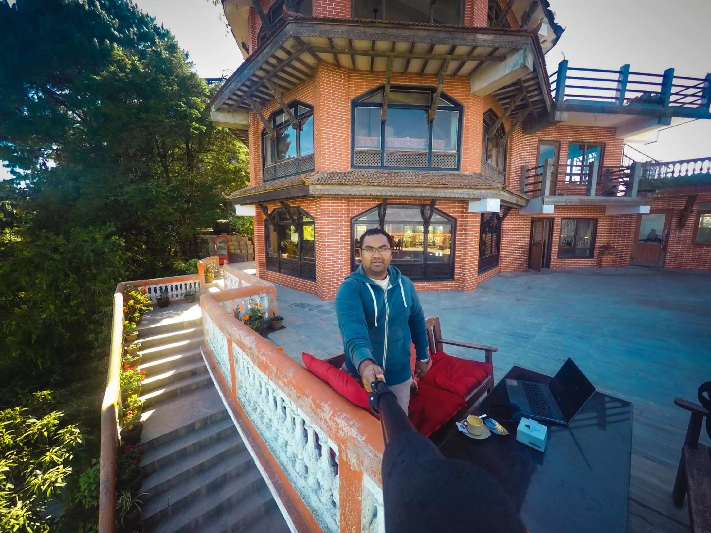Balcony/Terrace in Peaceful Cottage & Cafe Du Mont