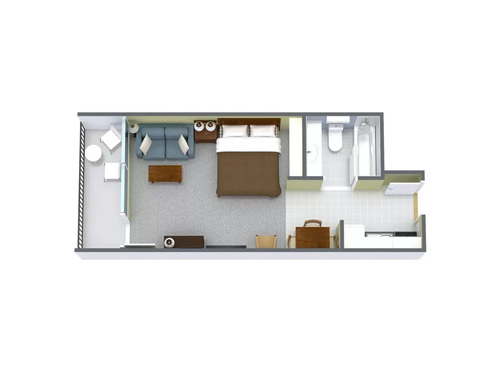 1 Bedroom Oceanfront Efficiency with 1 Queen Bed and 1 Sleeper Sofa (Twin) – C1 in Holiday Sands North "On the Boardwalk" 1 Bedroom Oceanfront Efficiency with 1 Queen Bed and 1 Sleeper Sofa (Twin) – C1 in Holiday Sands North "On the Boardwalk"