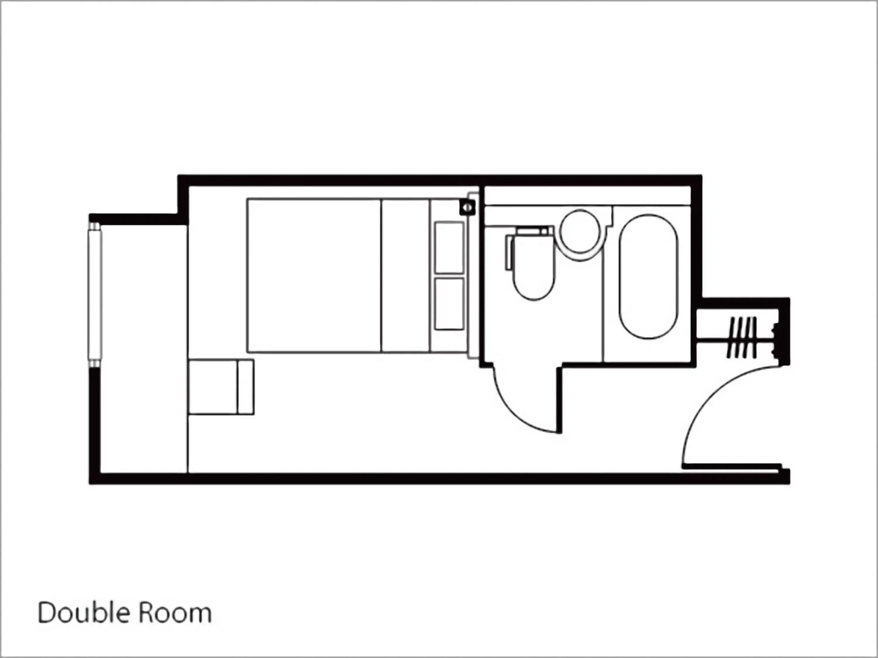 Photo of the whole room, Floor Plan in Daiwa Roynet Hotel Hiroshima