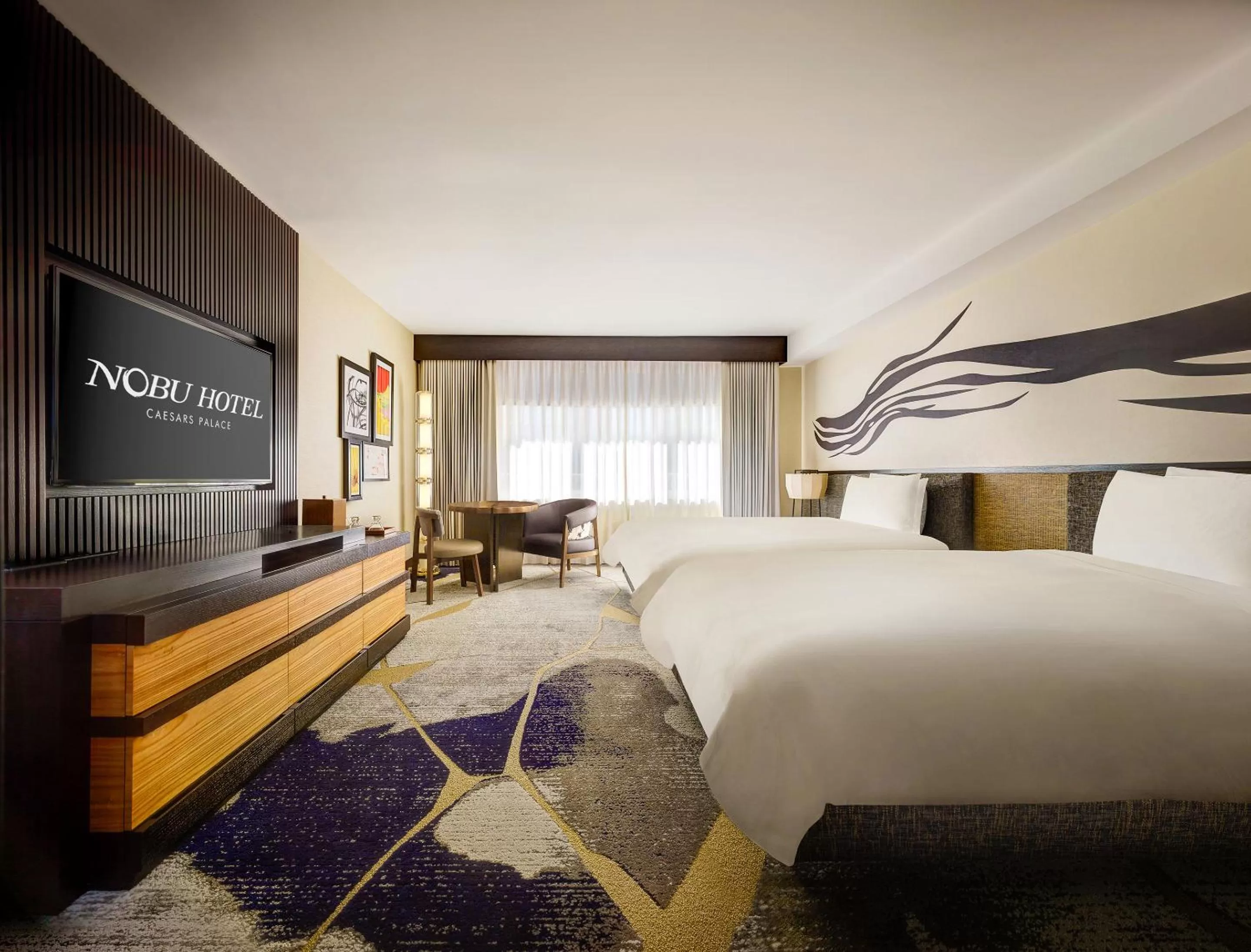 Bed in Nobu Las Vegas, A Caesars Destination