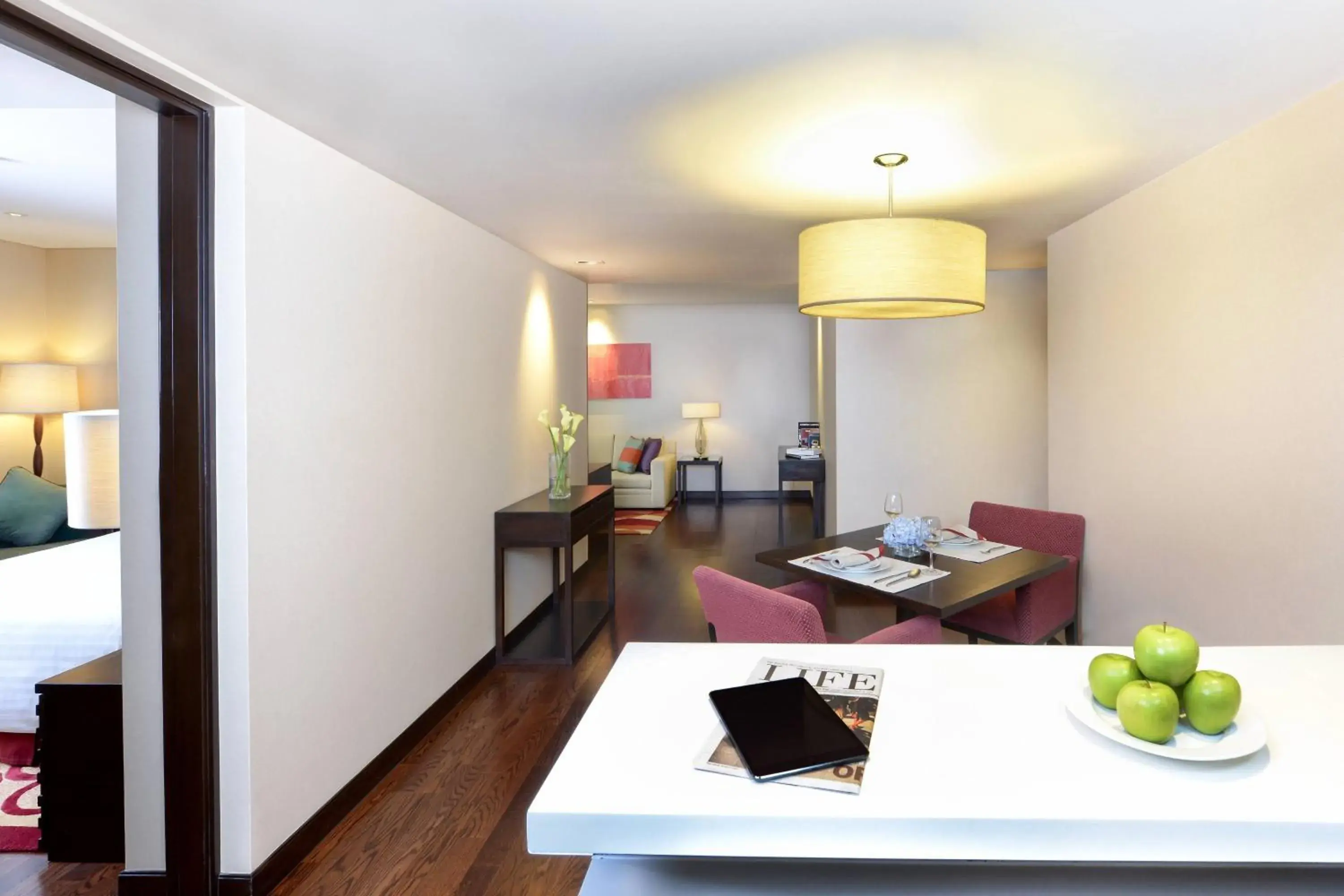 Bedroom, Kitchen/Kitchenette in Sathorn Vista, Bangkok - Marriott Executive Apartments