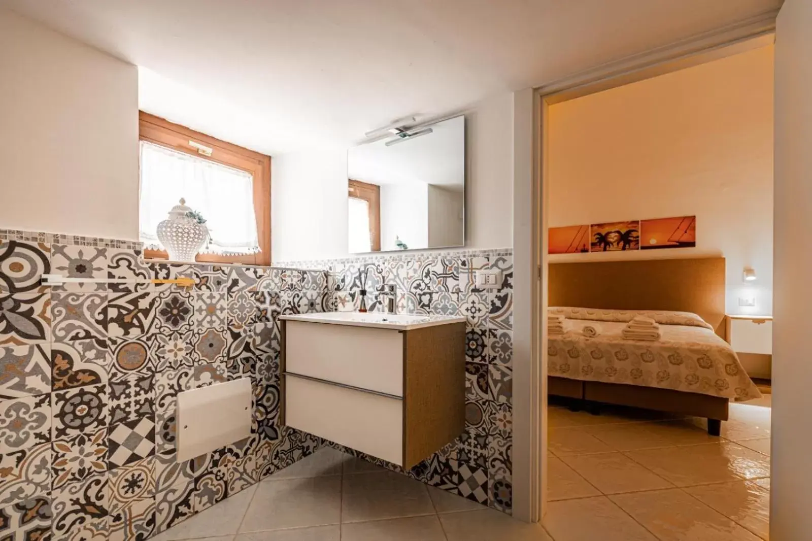 Bathroom, Bed in B&B Il Sognatore