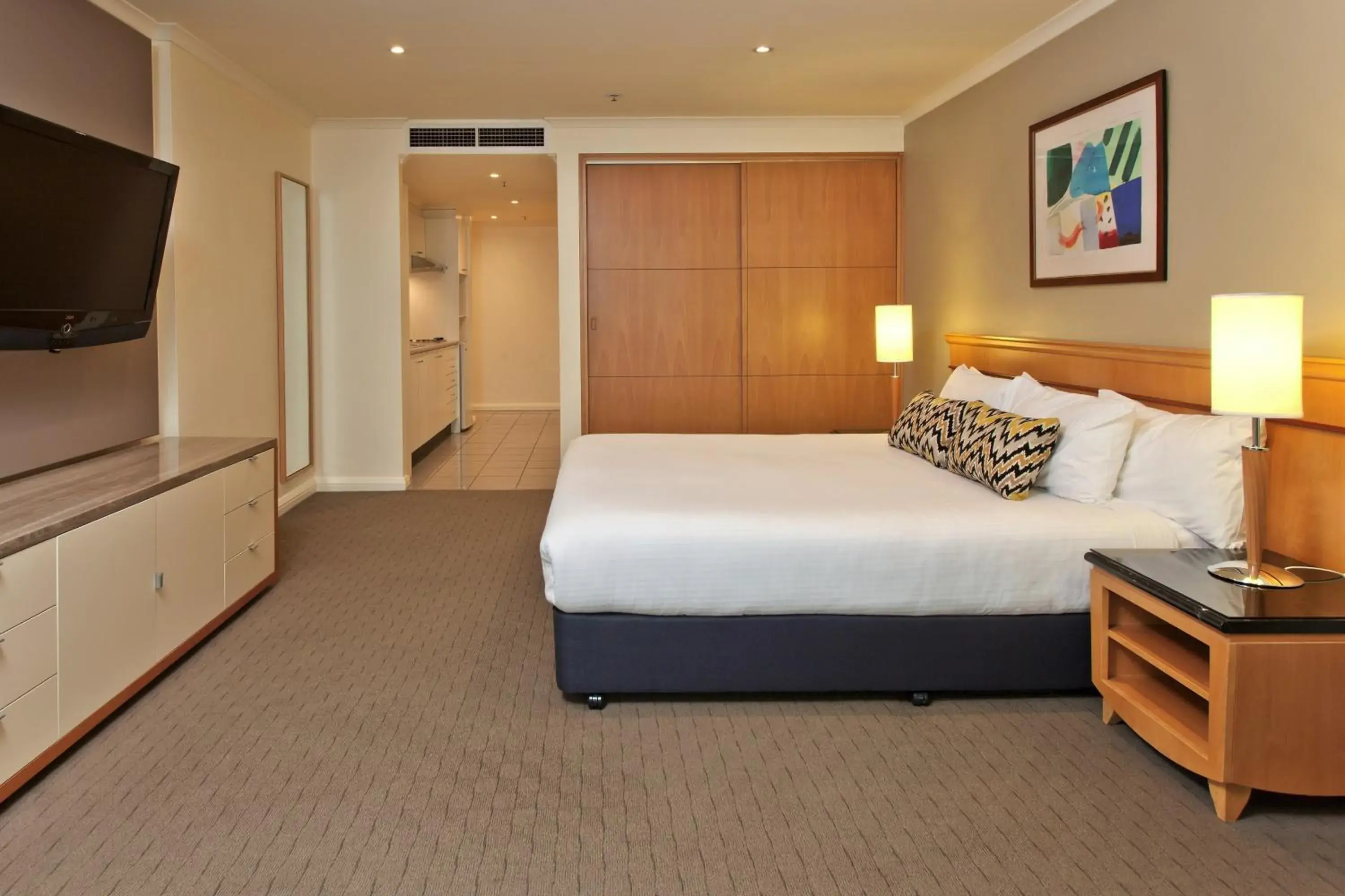 Bedroom, Bed in Rydges Darling Square Apartment Hotel