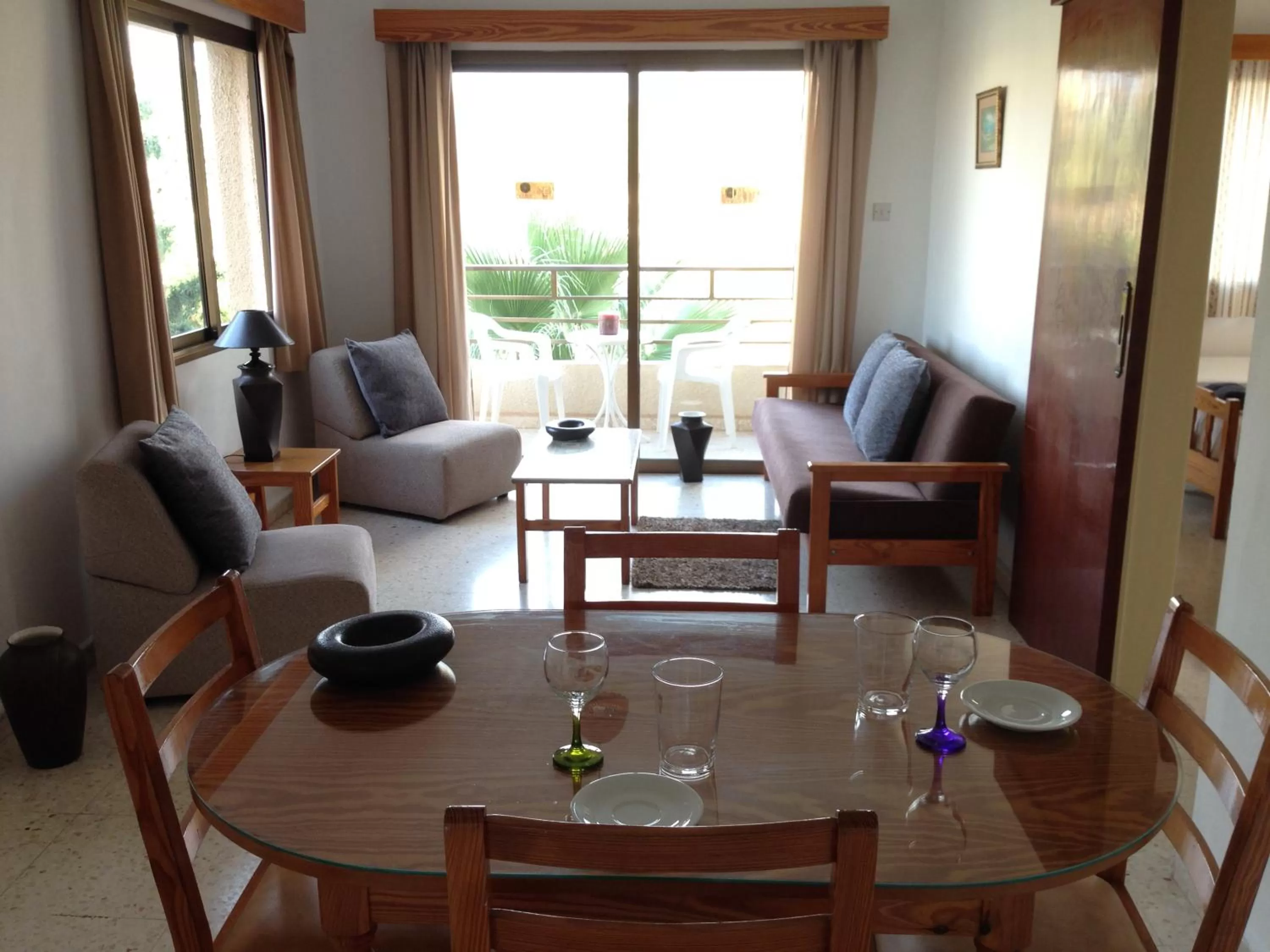 Seating area in Panklitos Tourist Apartments