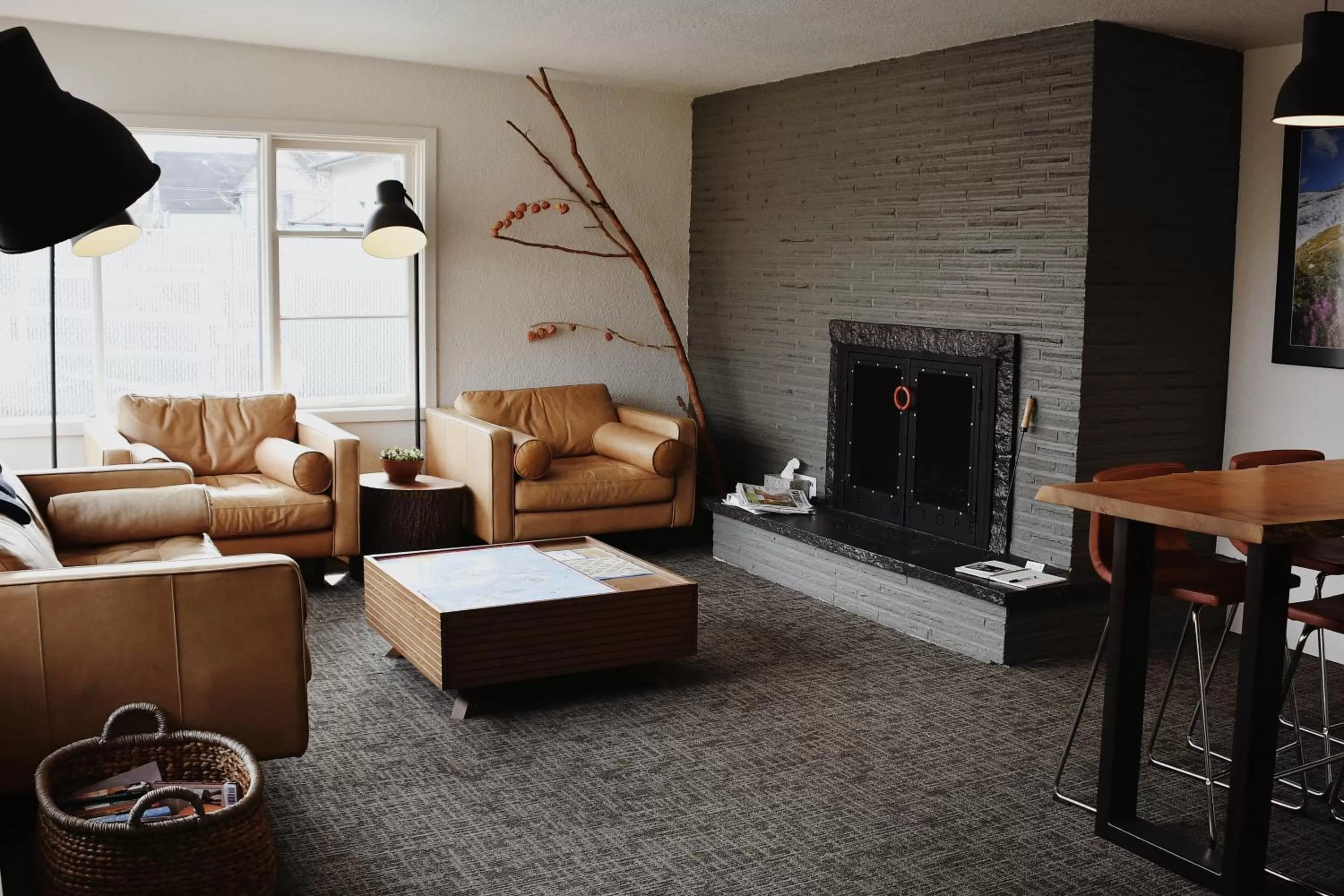 Communal lounge/ TV room in Heliotrope Hotel