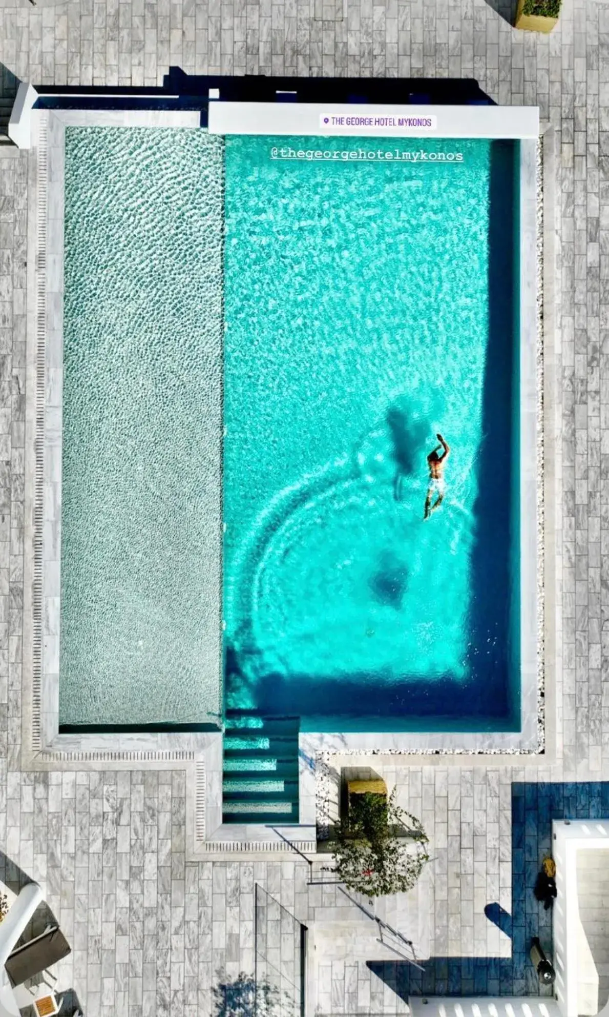 People, Swimming Pool in The George Hotel Mykonos