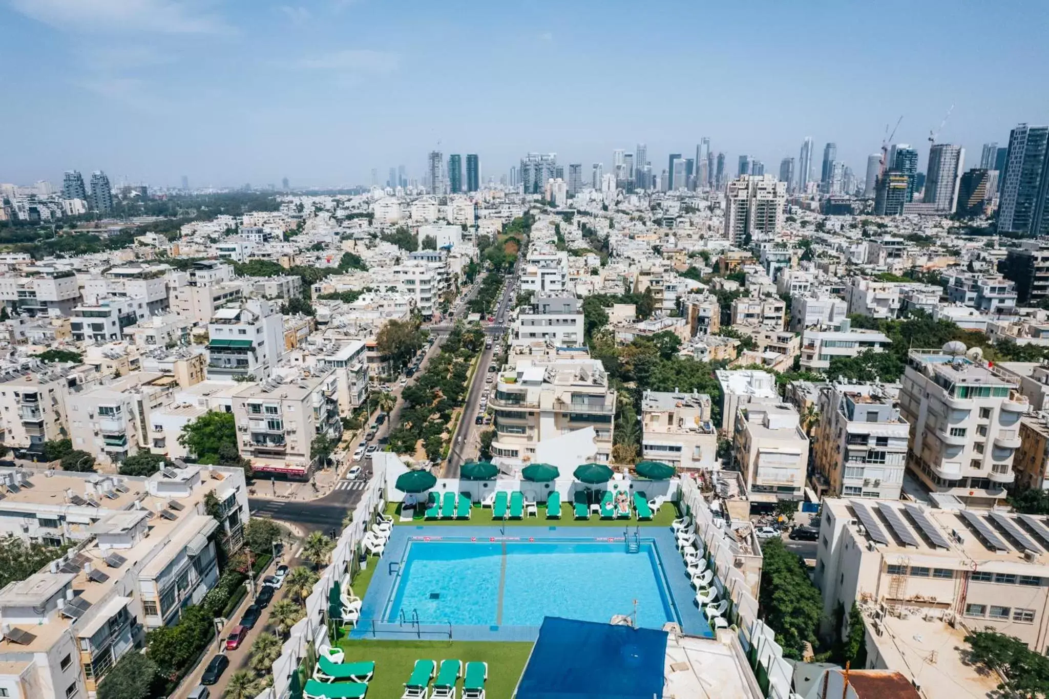 Pool view, Bird's-eye View in Grand Beach Hotel