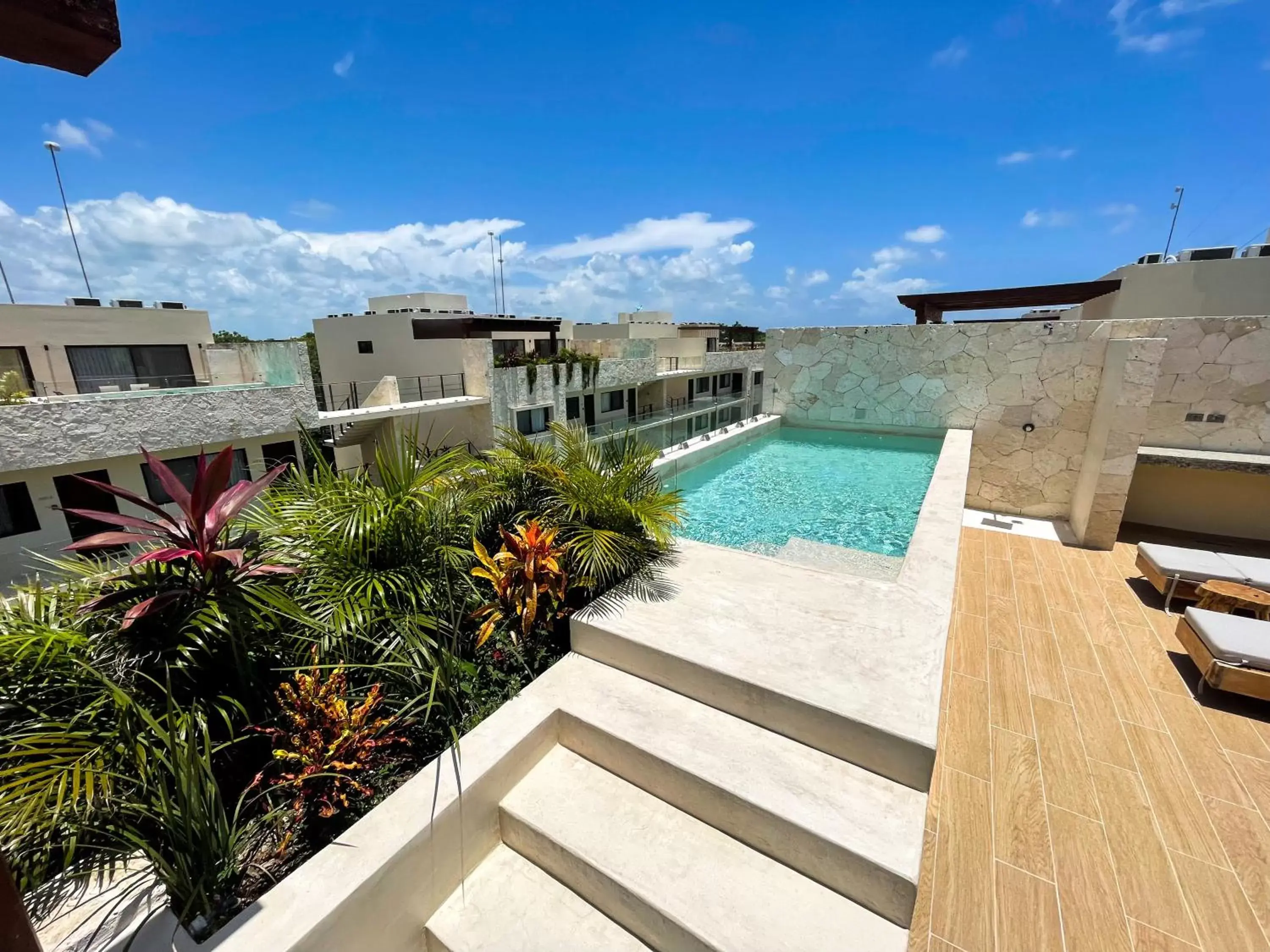 Swimming pool, Pool View in Apartment and Penthouse Blue Luxury Kukulkan Tulum