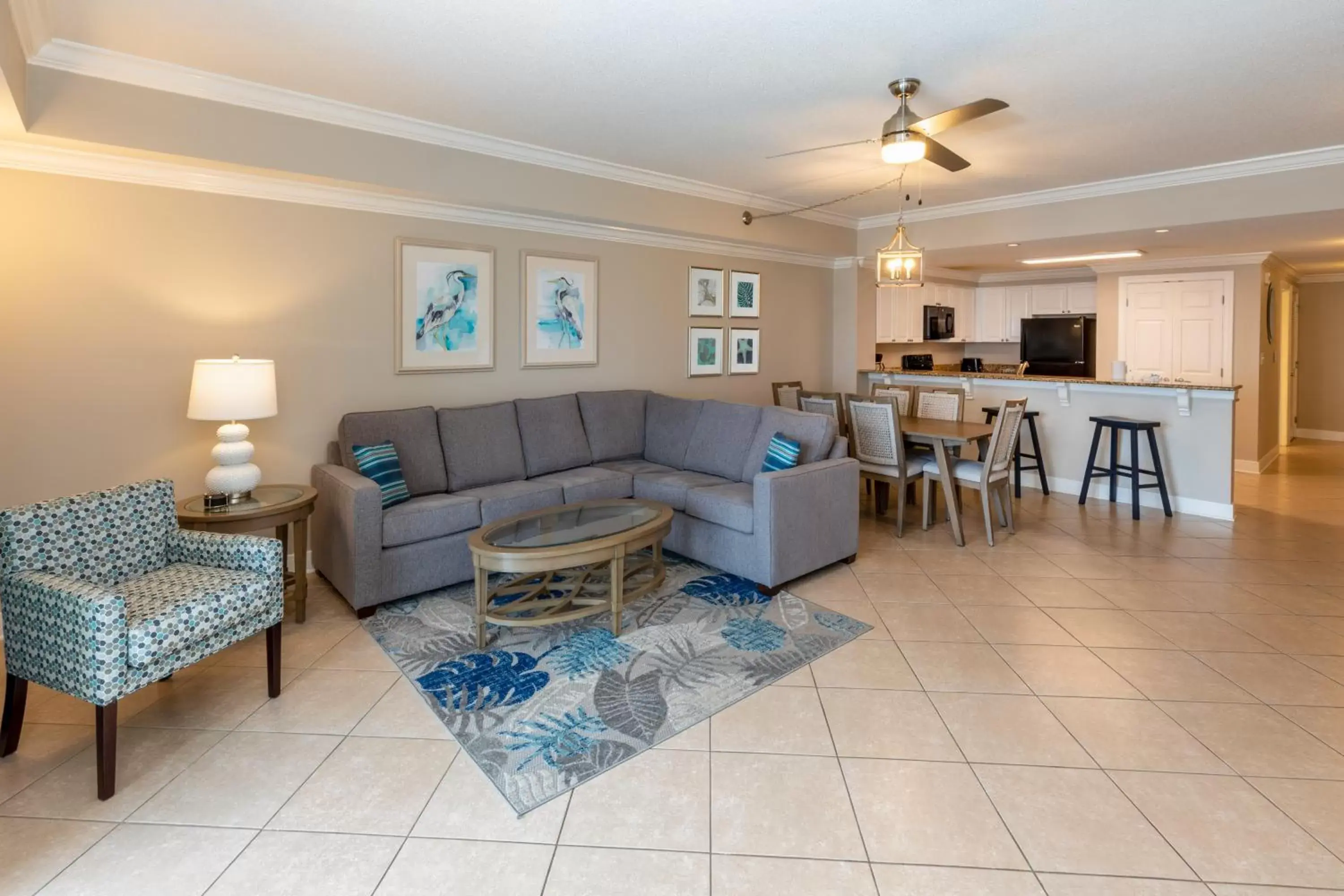 Living room, Seating Area in Escapes! To The Shores Orange Beach, A Ramada by Wyndham