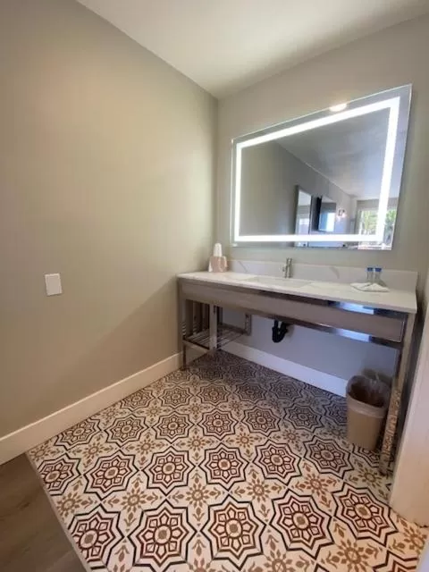 Bathroom in Super 8 by Wyndham Oceanside Downtown