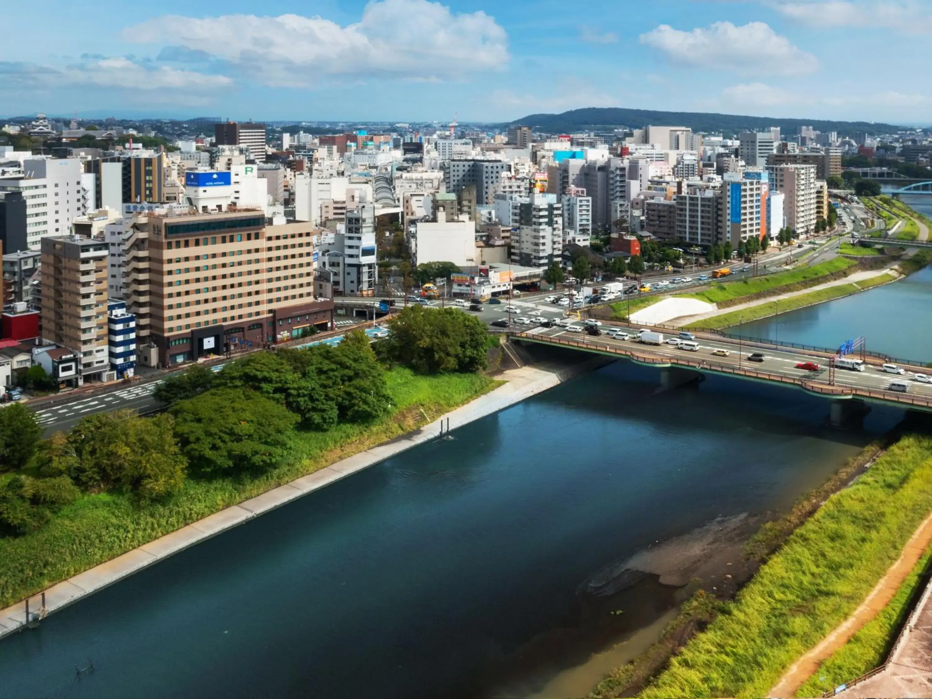 Property building, Bird's-eye View in Riverside Hotel Kumamoto