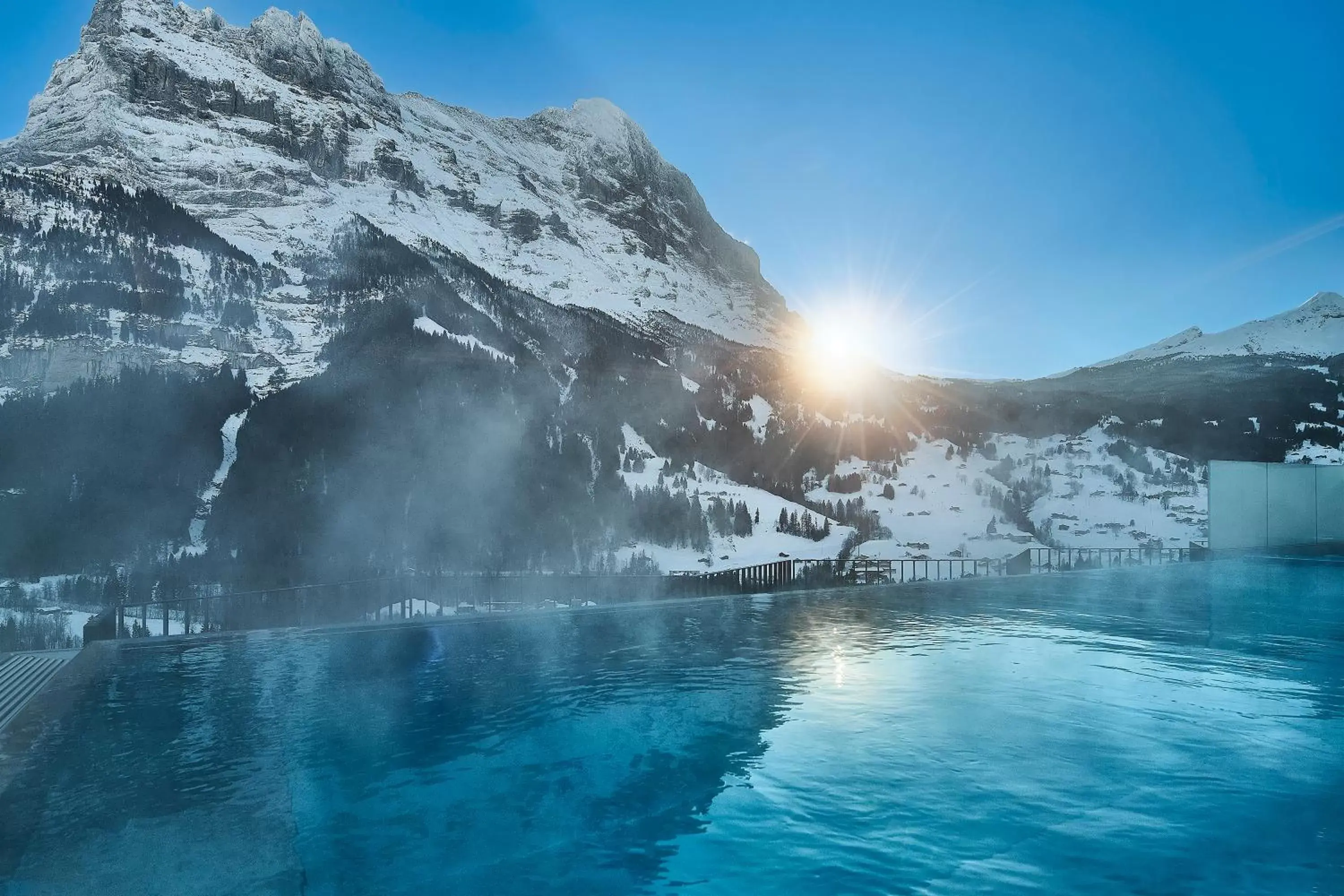 Winter, Swimming Pool in Hotel Spinne Grindelwald