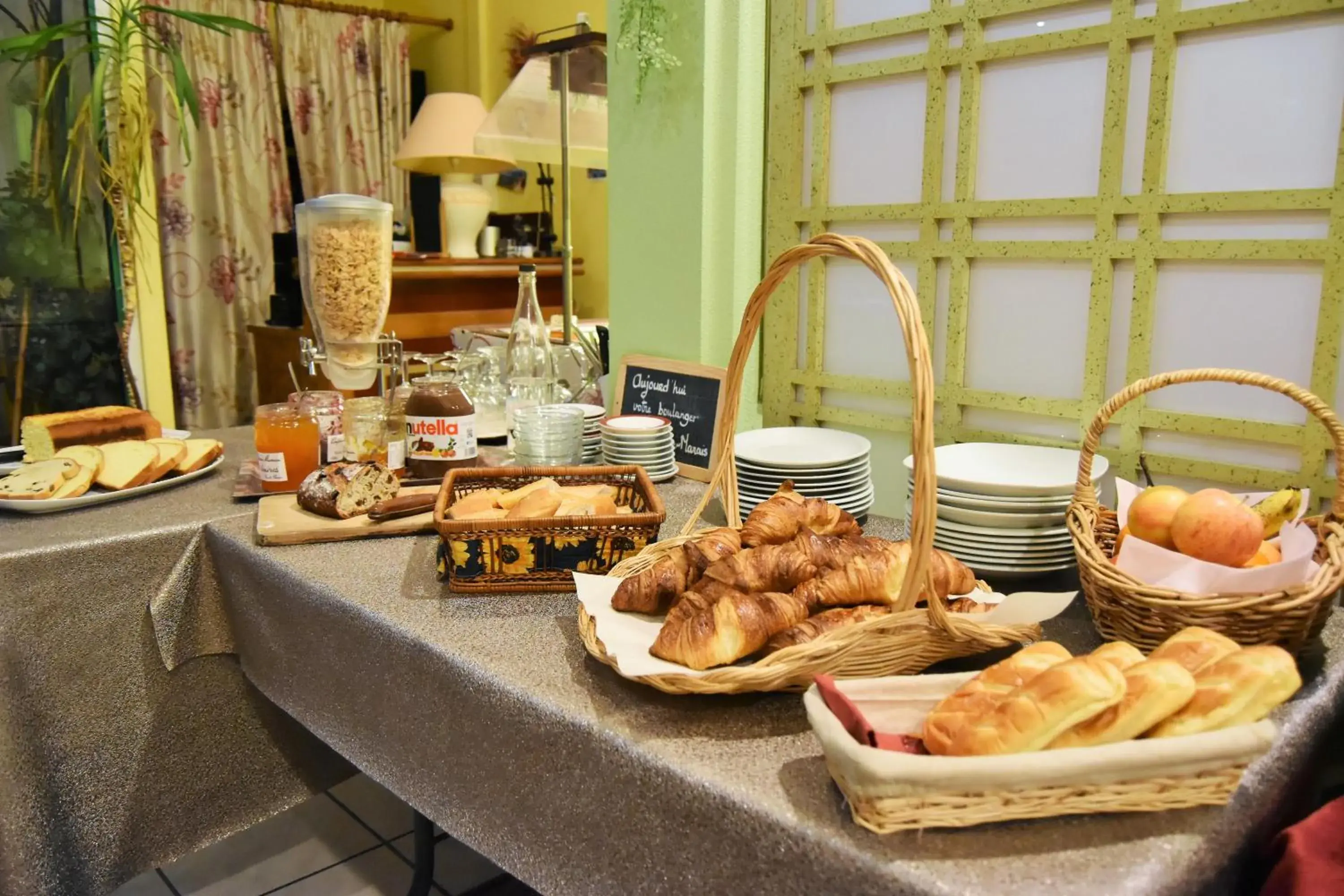 Buffet breakfast in Kyriad Hotel - Restaurant Carentan