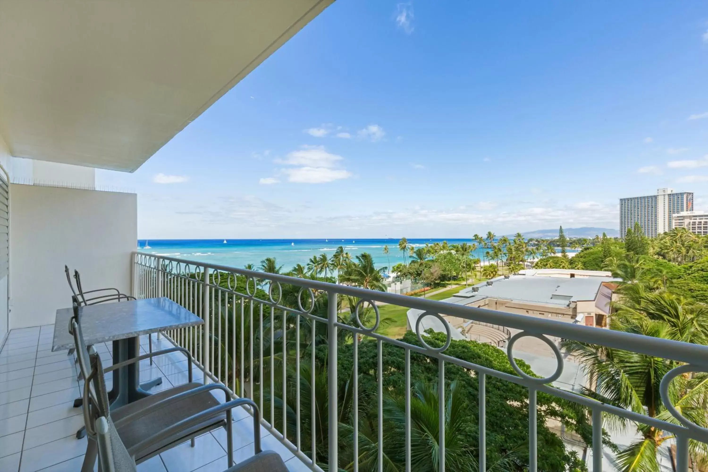 View (from property/room), Balcony/Terrace in Castle Waikiki Shore Beachfront Condominiums