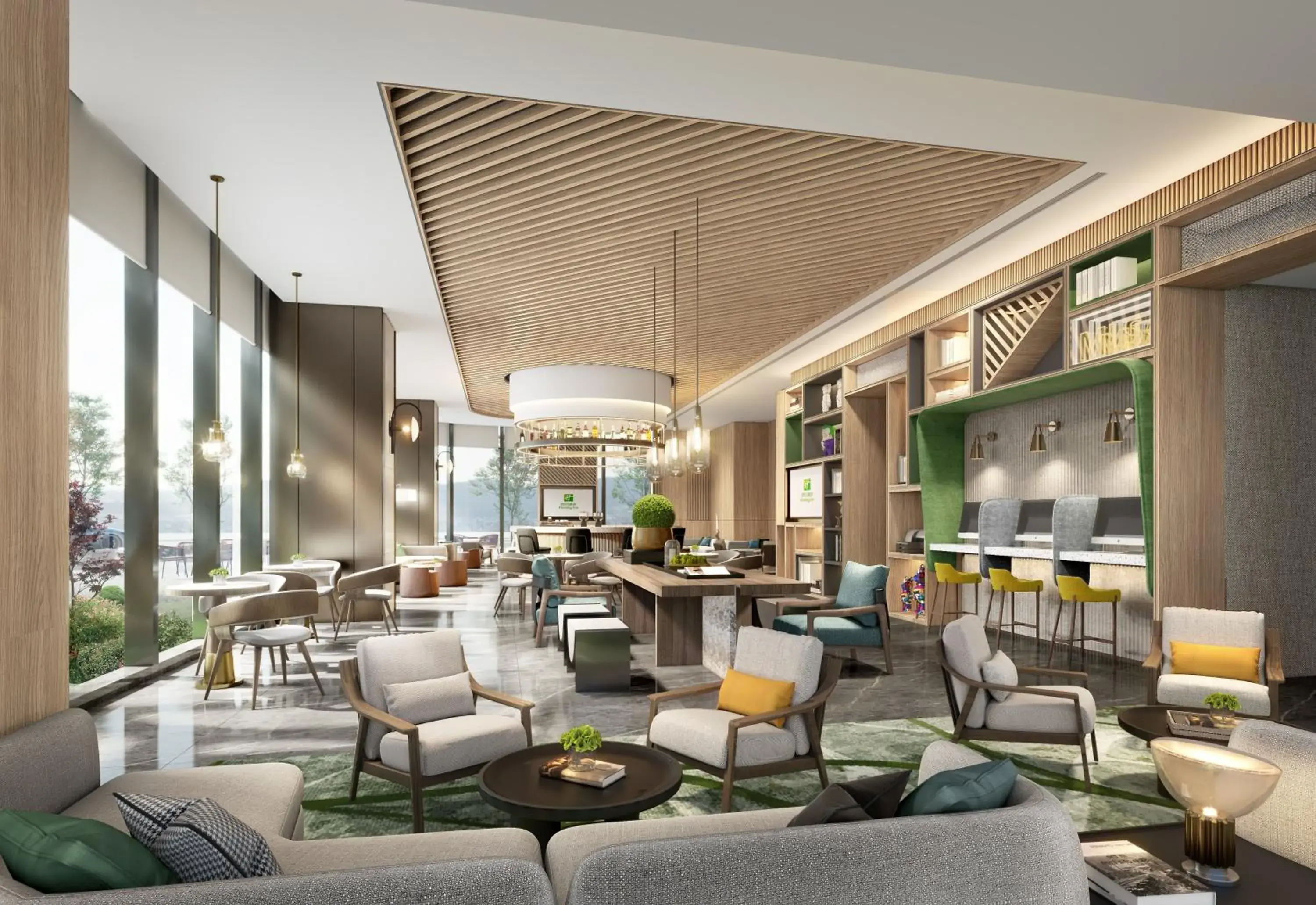 Lounge or bar, Lounge/Bar in Holiday Inn Changsha Malanshan, an IHG Hotel