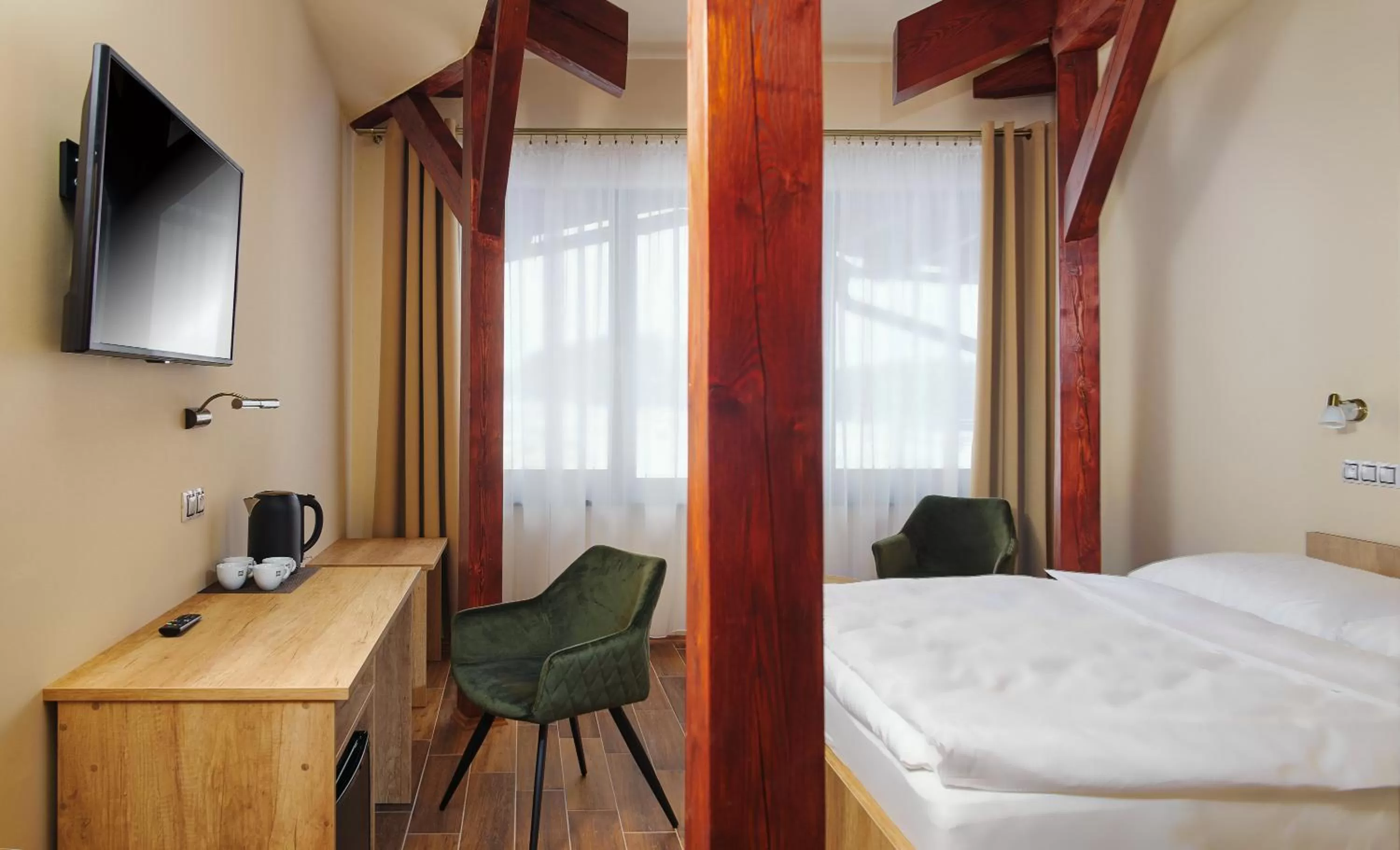 Bed in Hotel Dymník