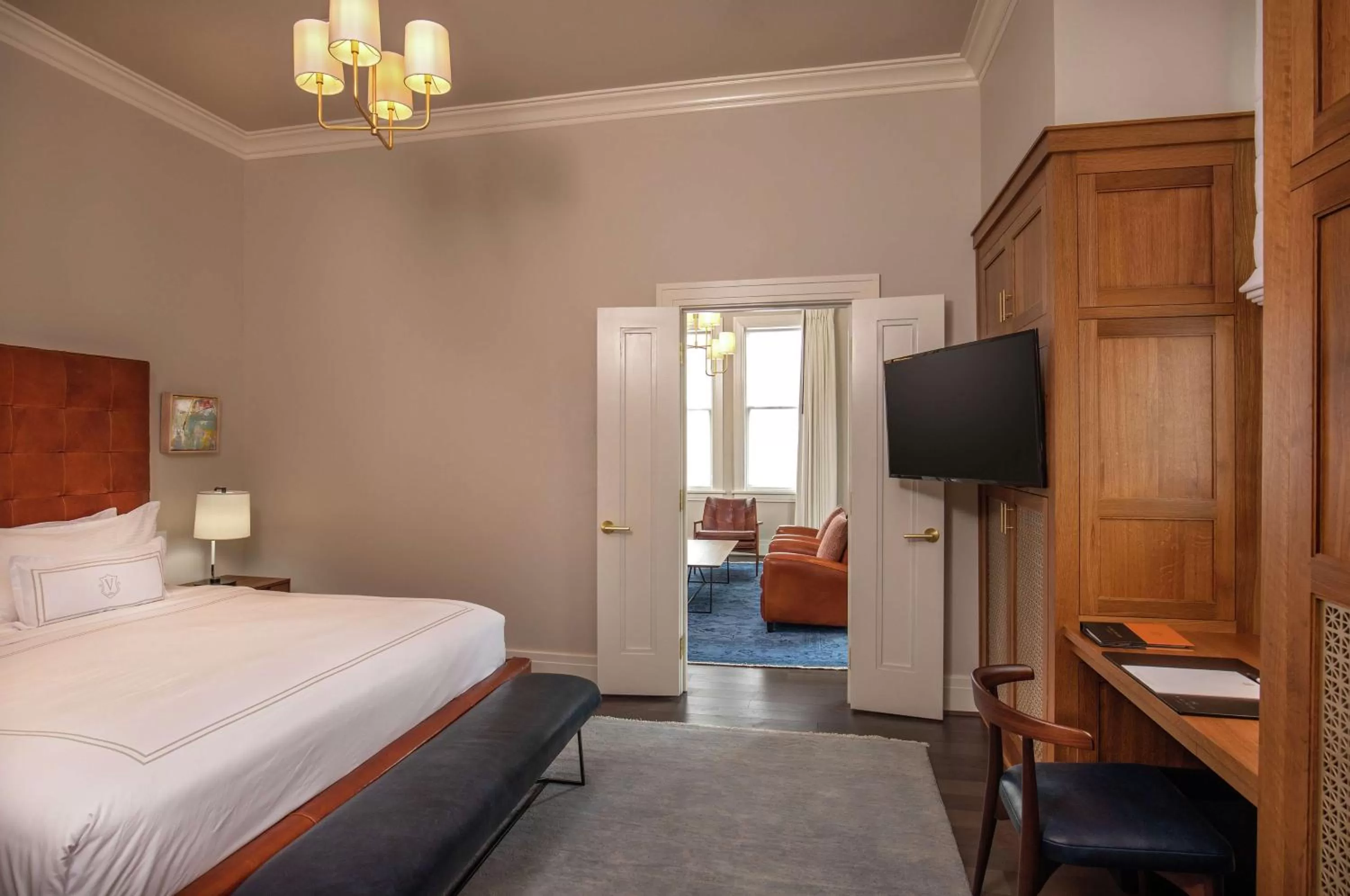 Bedroom, Bed in The Virginian Lynchburg, Curio Collection By Hilton