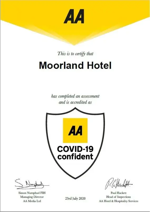 Certificate/Award in The Moorland Hotel