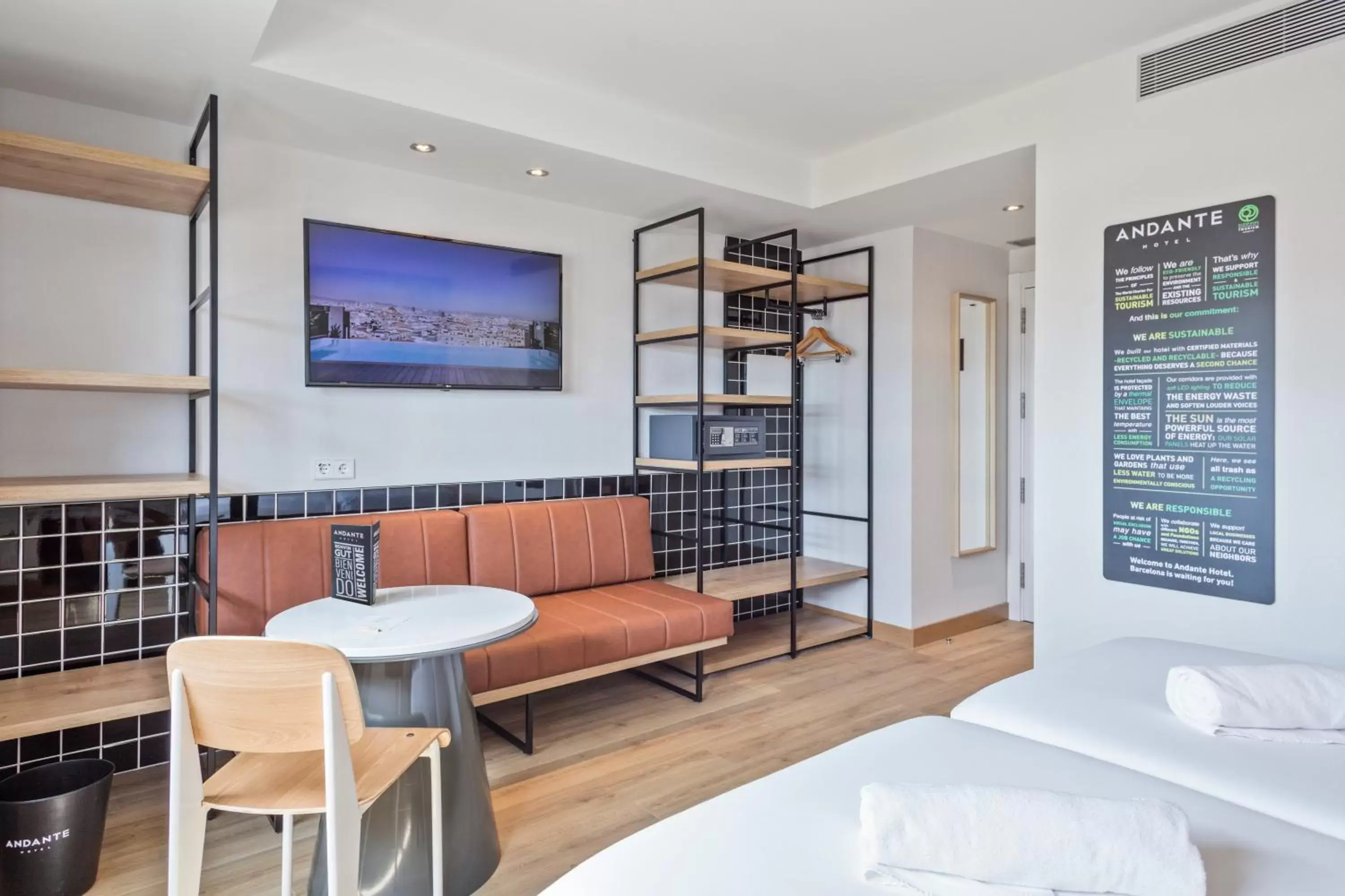 Decorative detail, Bed in Andante Hotel Decorative detail, Bed in Andante Hotel